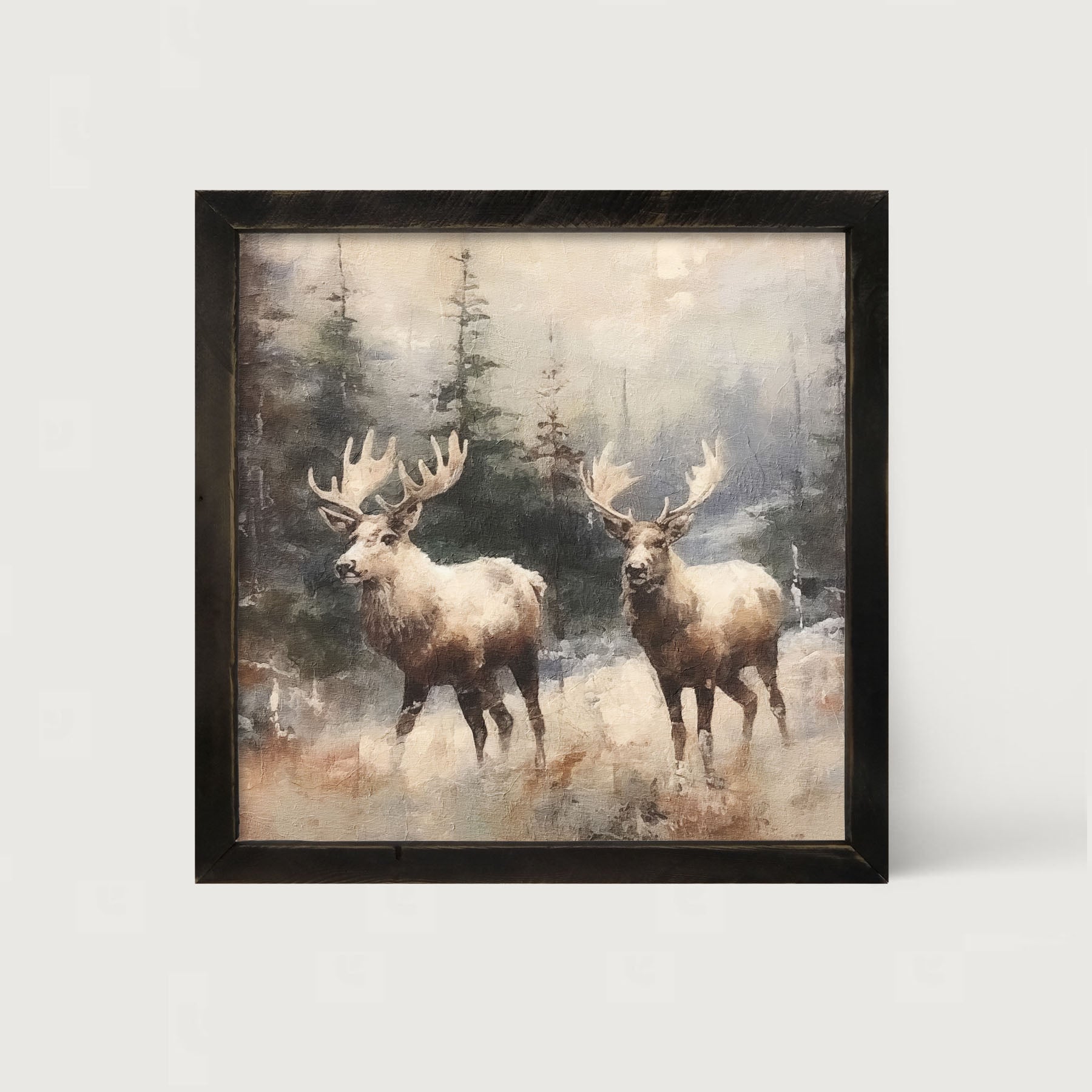 Moose pair - Framed art