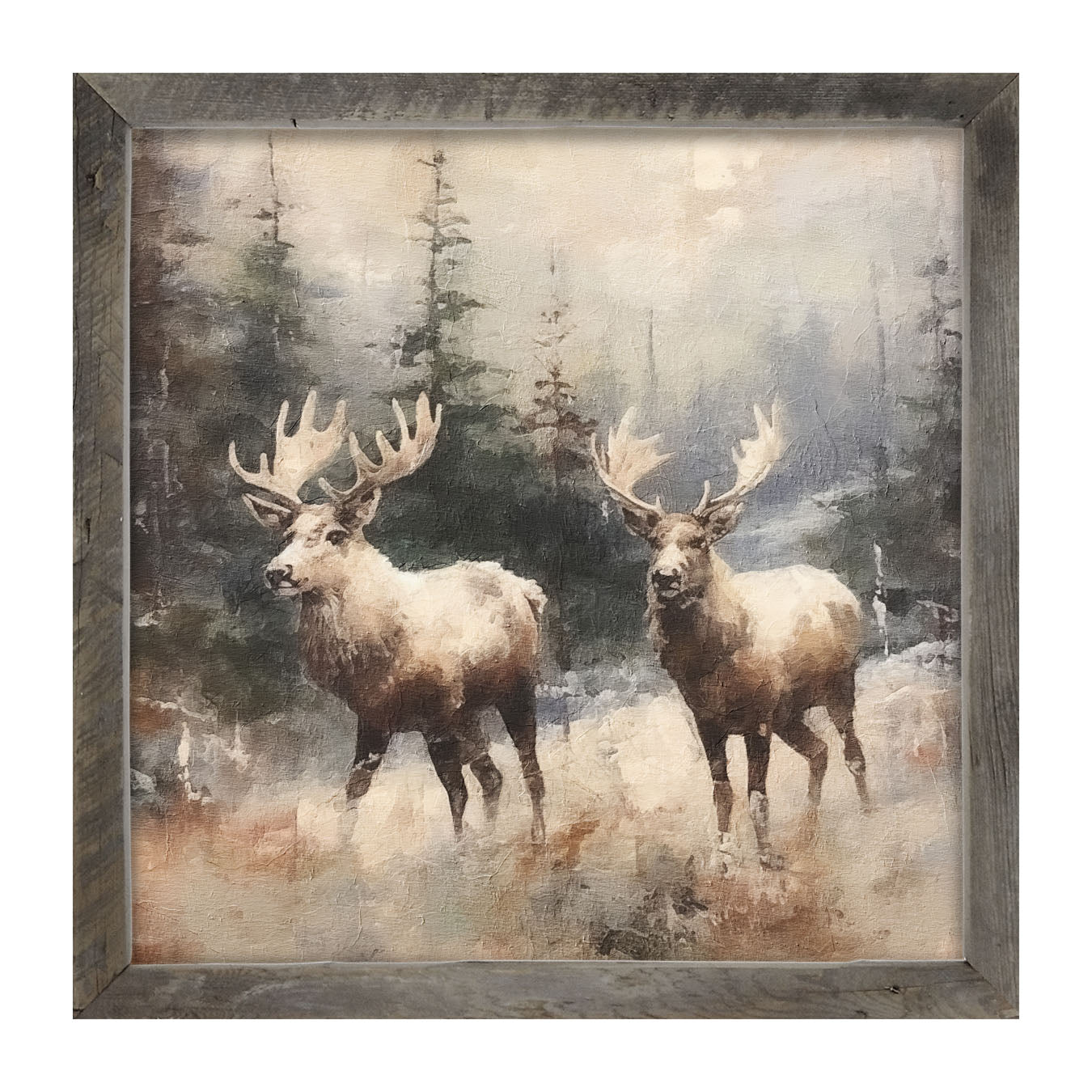 Moose pair - Framed art