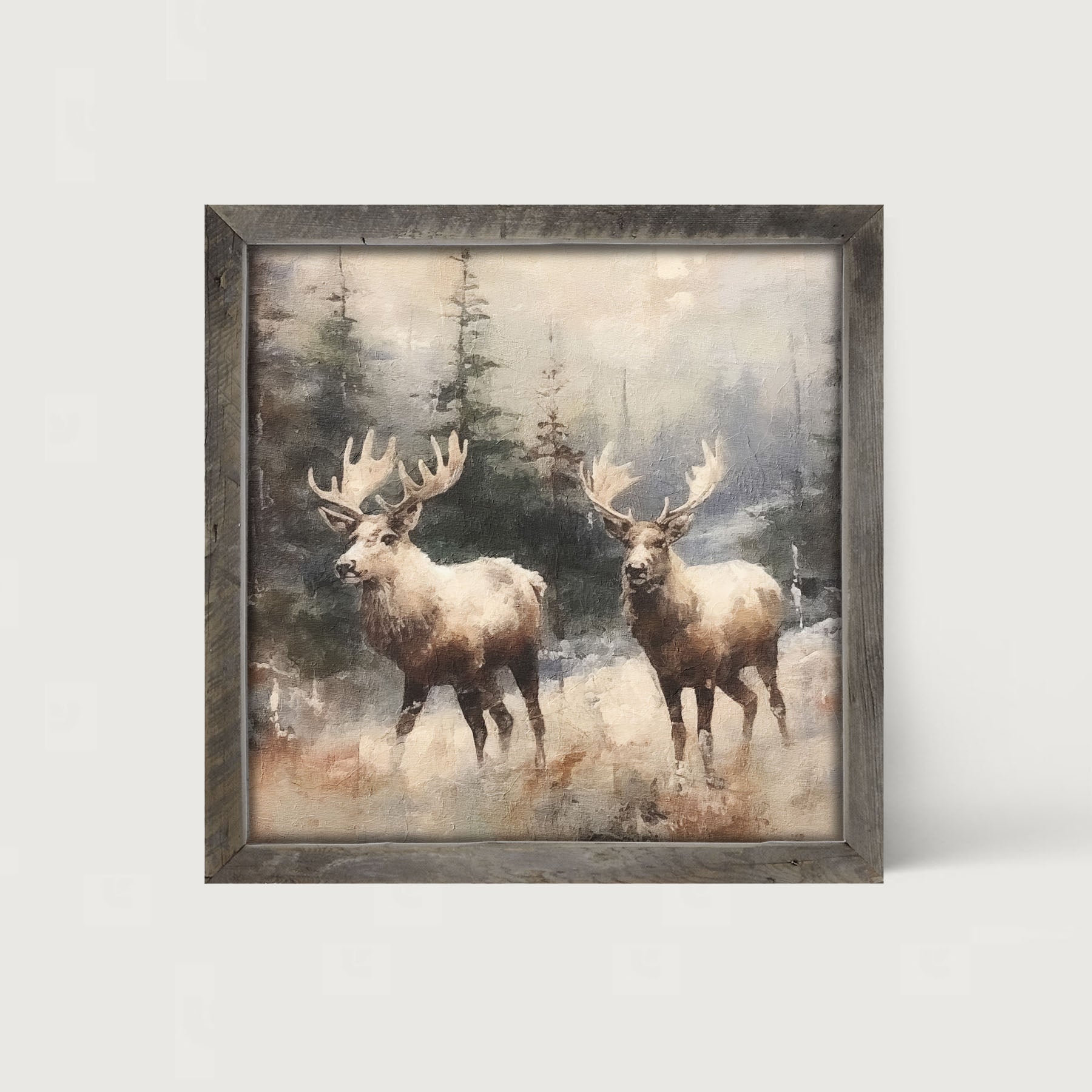 Moose pair - Framed art