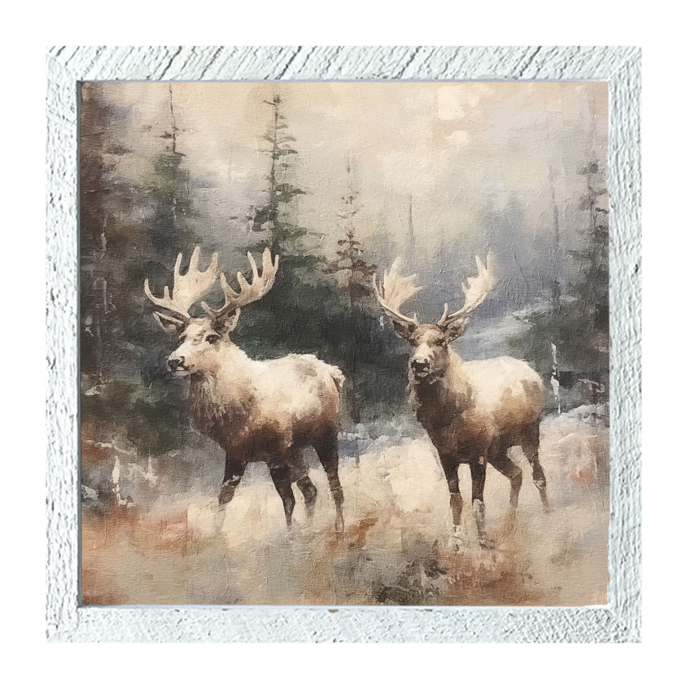 Moose pair - Framed art