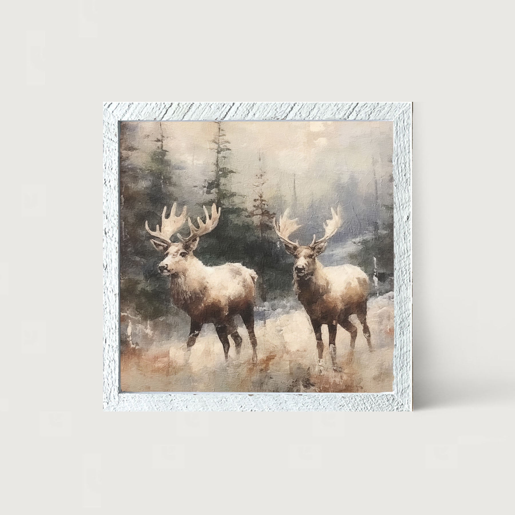 Moose pair - Framed art