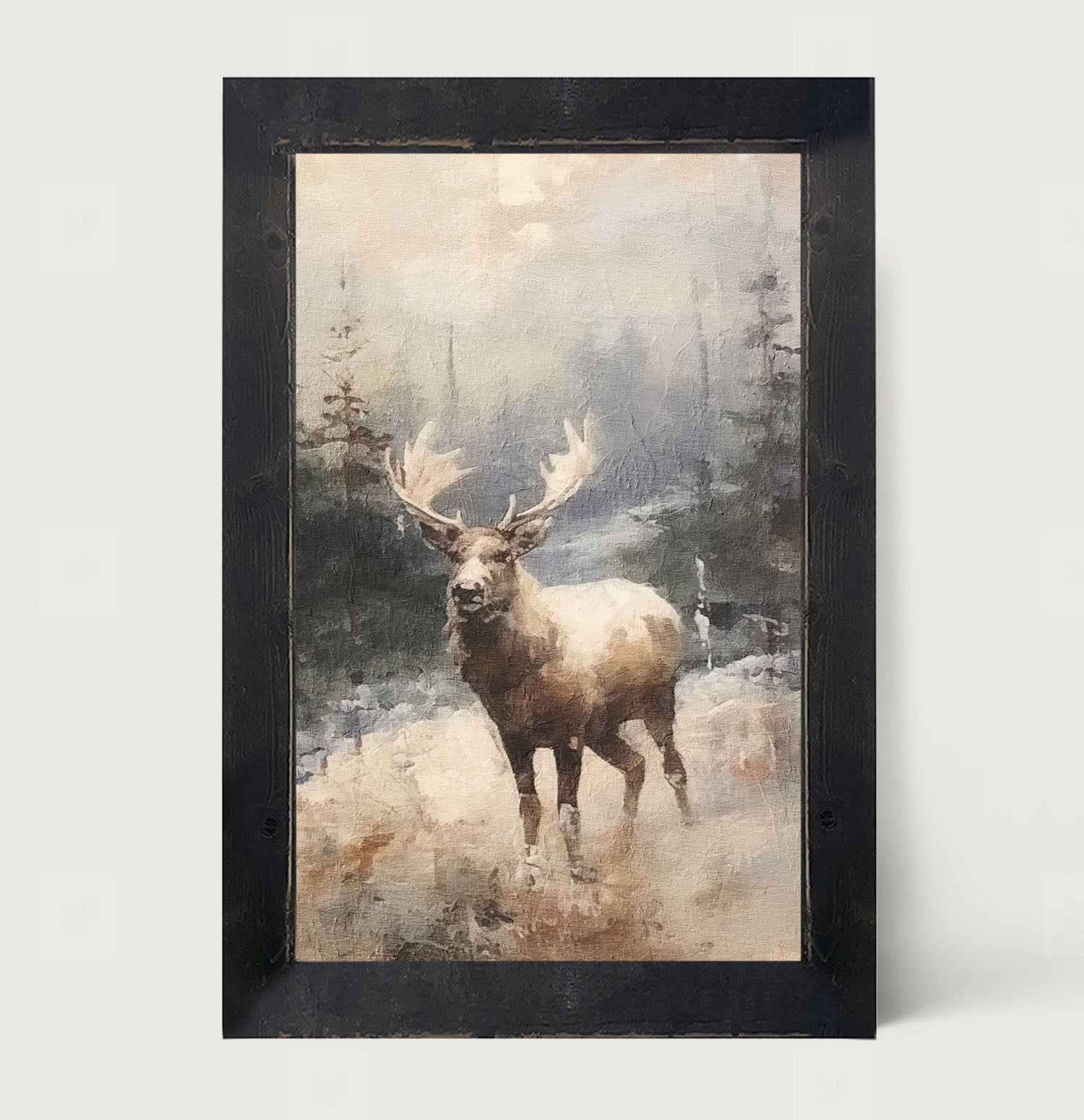 Standing moose - Framed art