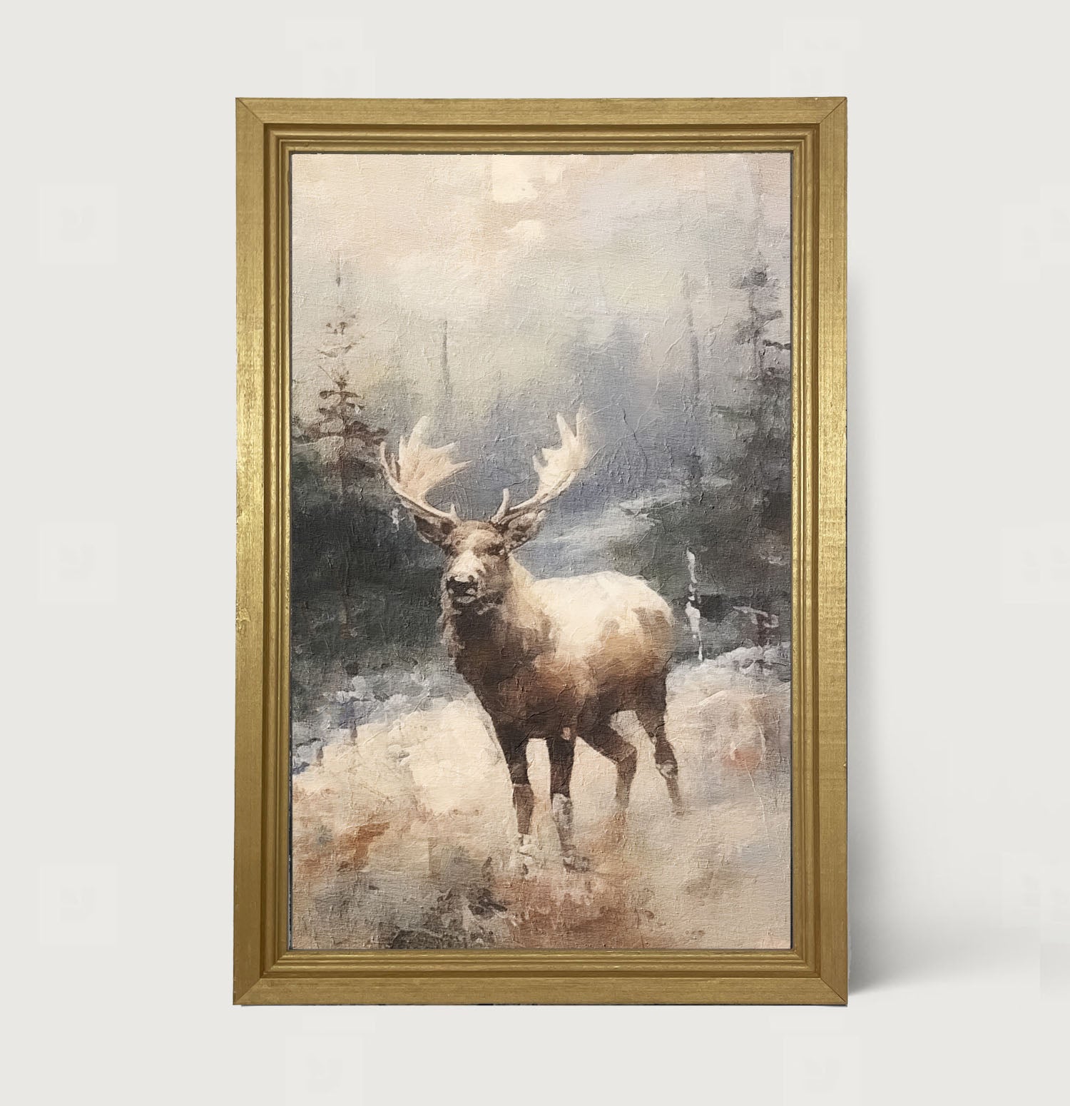 Standing moose - Framed art