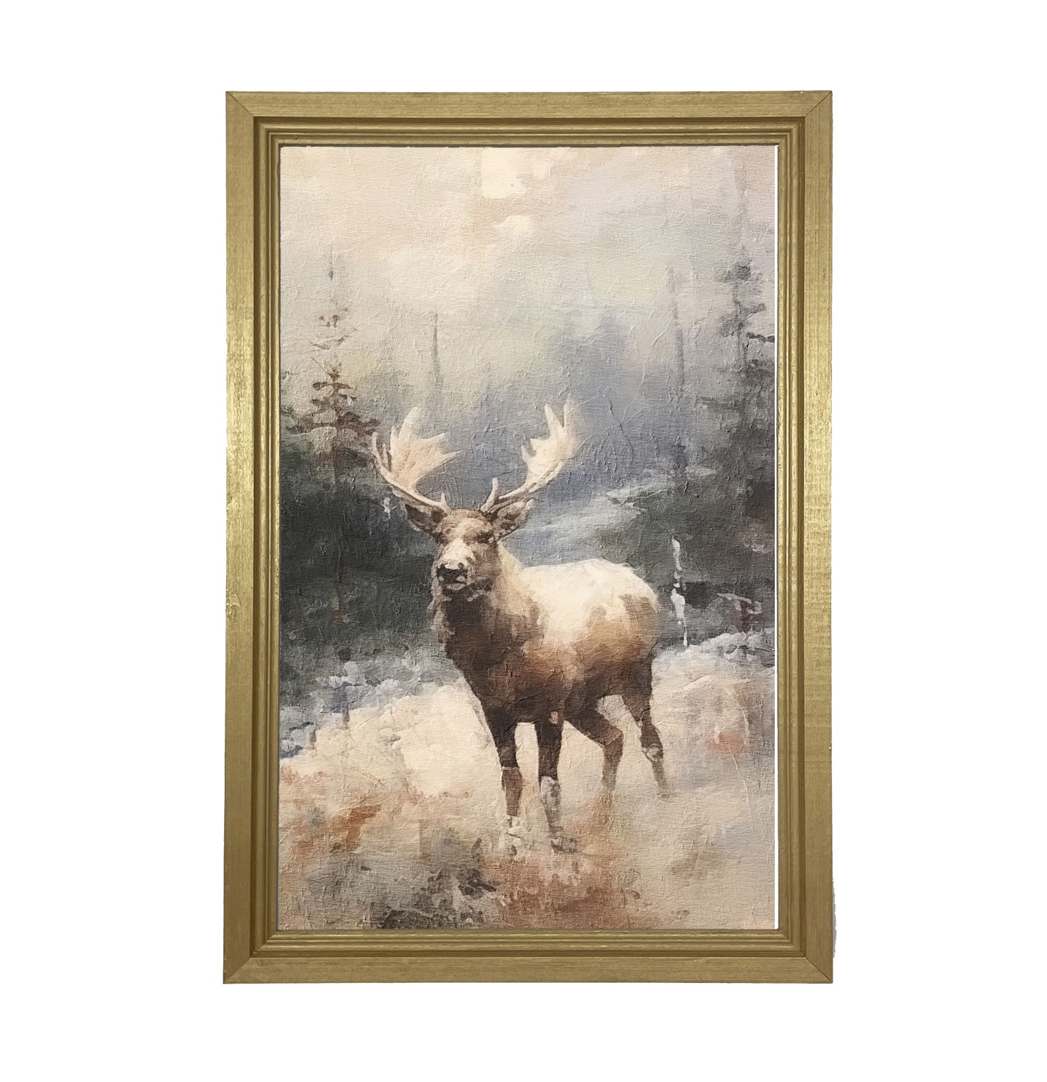 Standing moose - Framed art