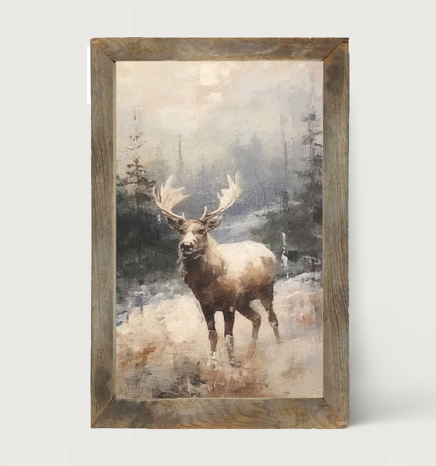 Standing moose - Framed art