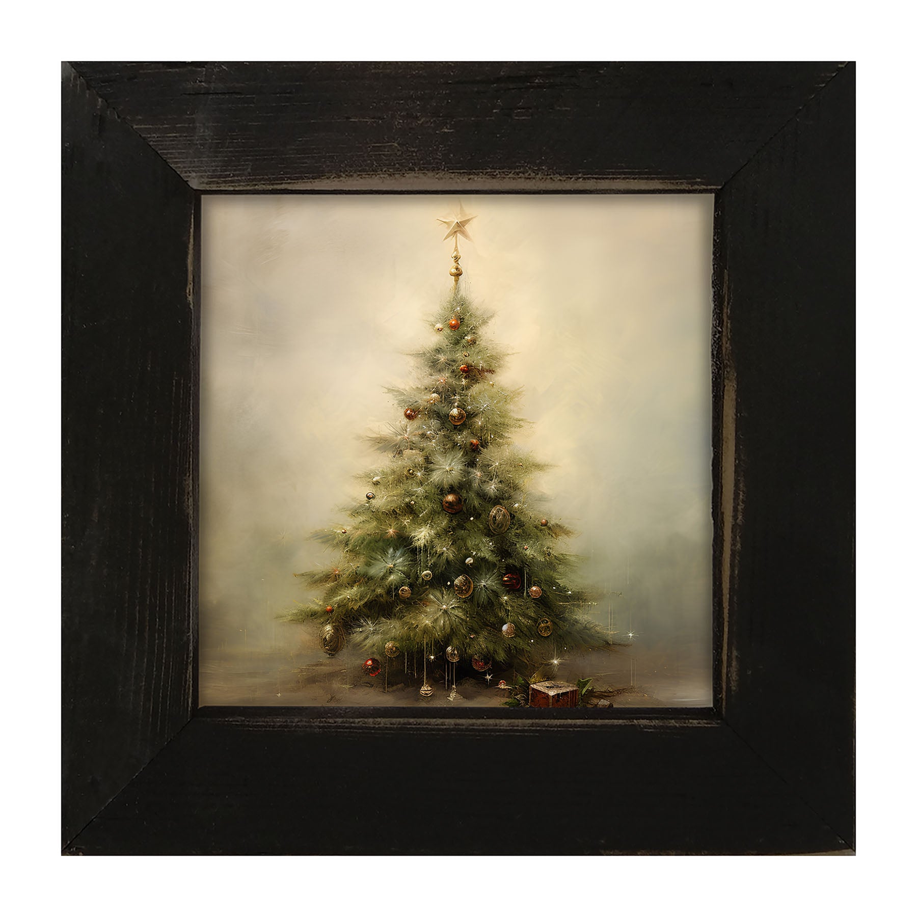 Christmas tree with star - Square - Framed art