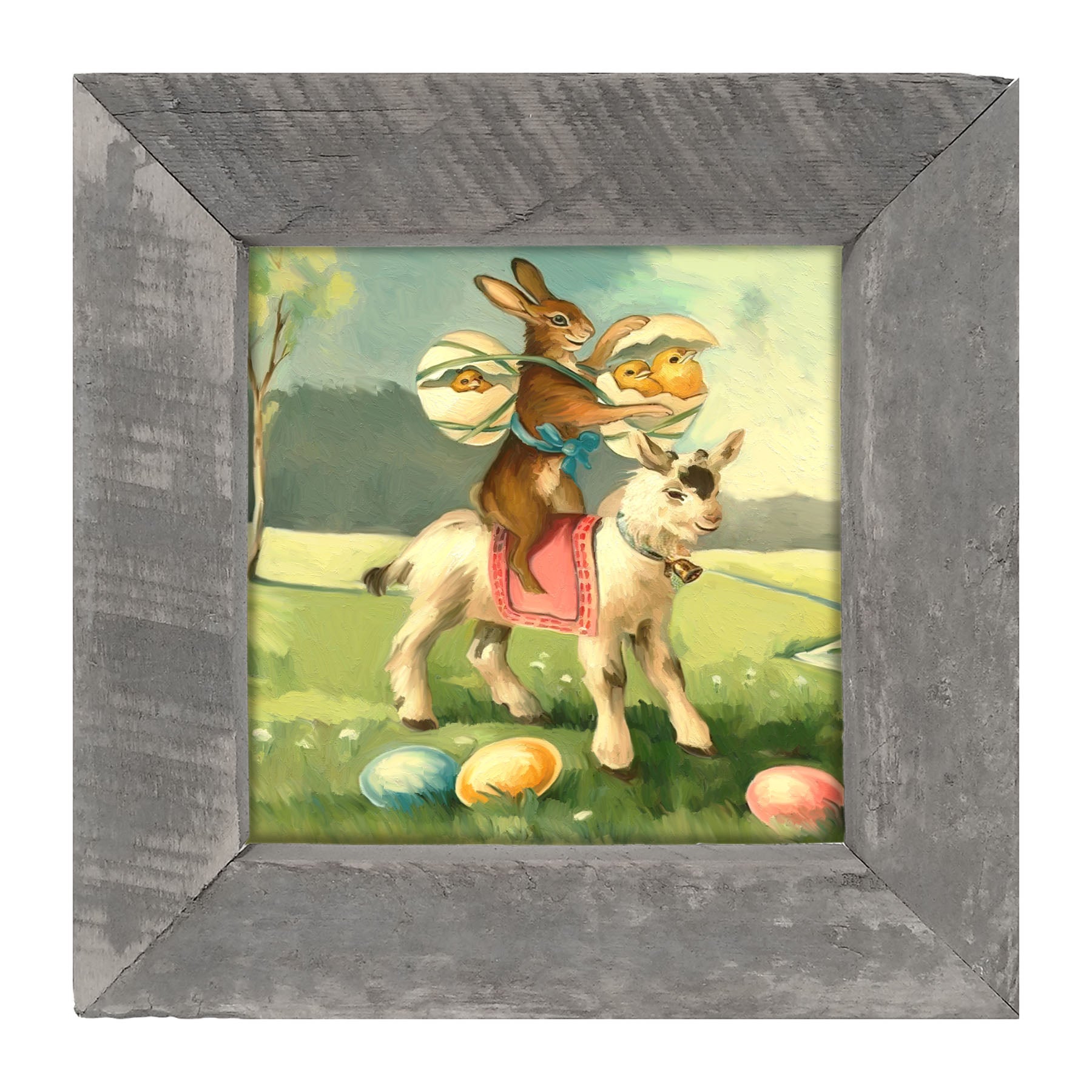 Bunny on a Lamb - Framed art