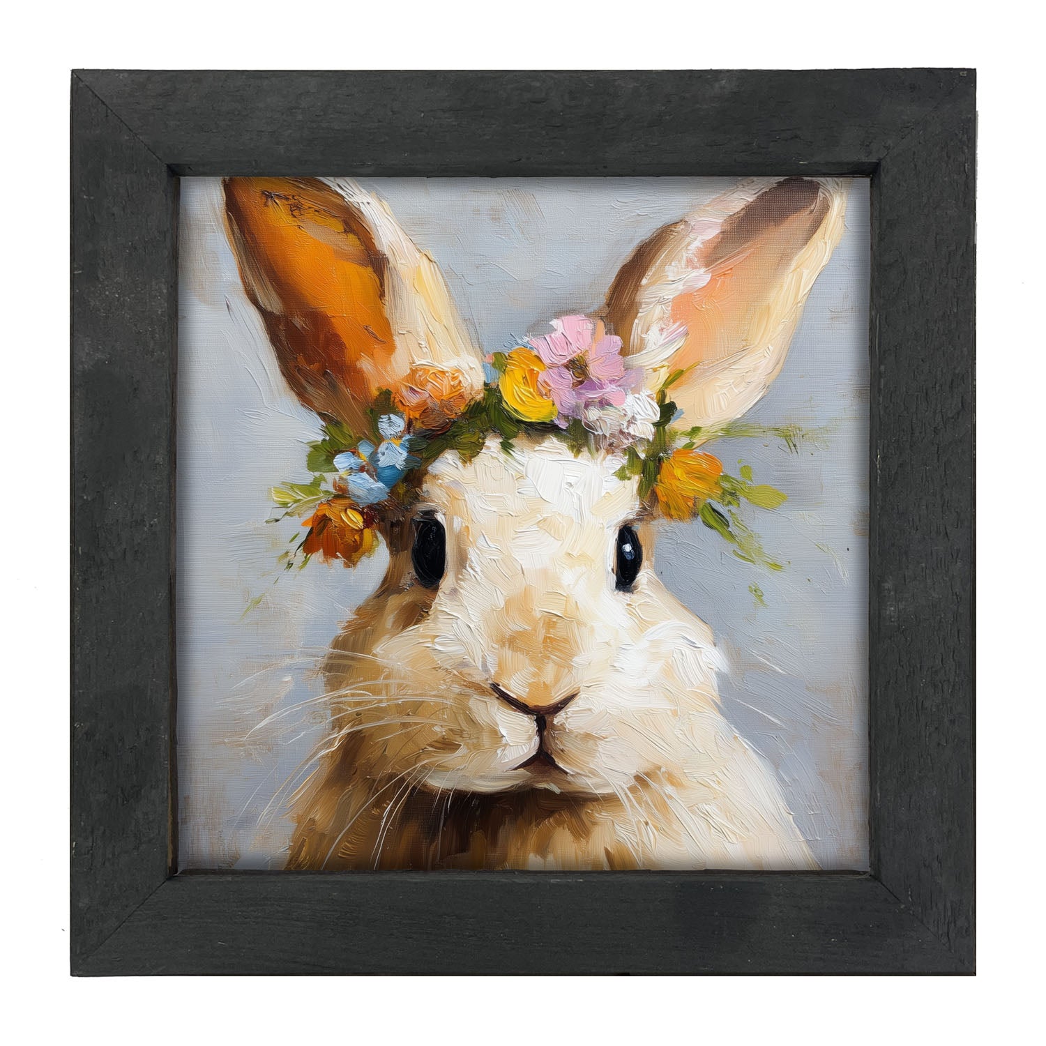 Spring Season Tan Bunny - Framed Art