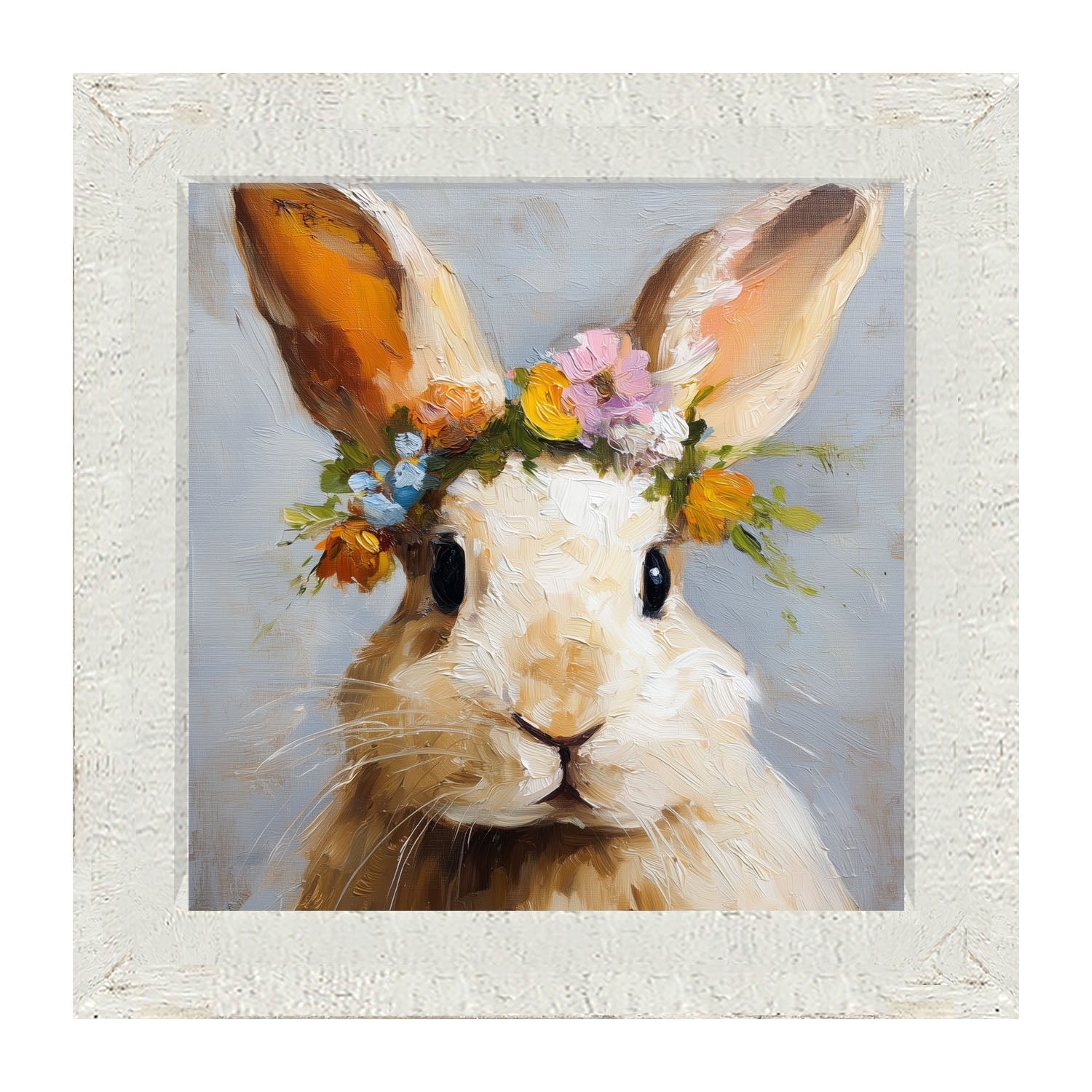 Spring Season Tan Bunny - Framed Art