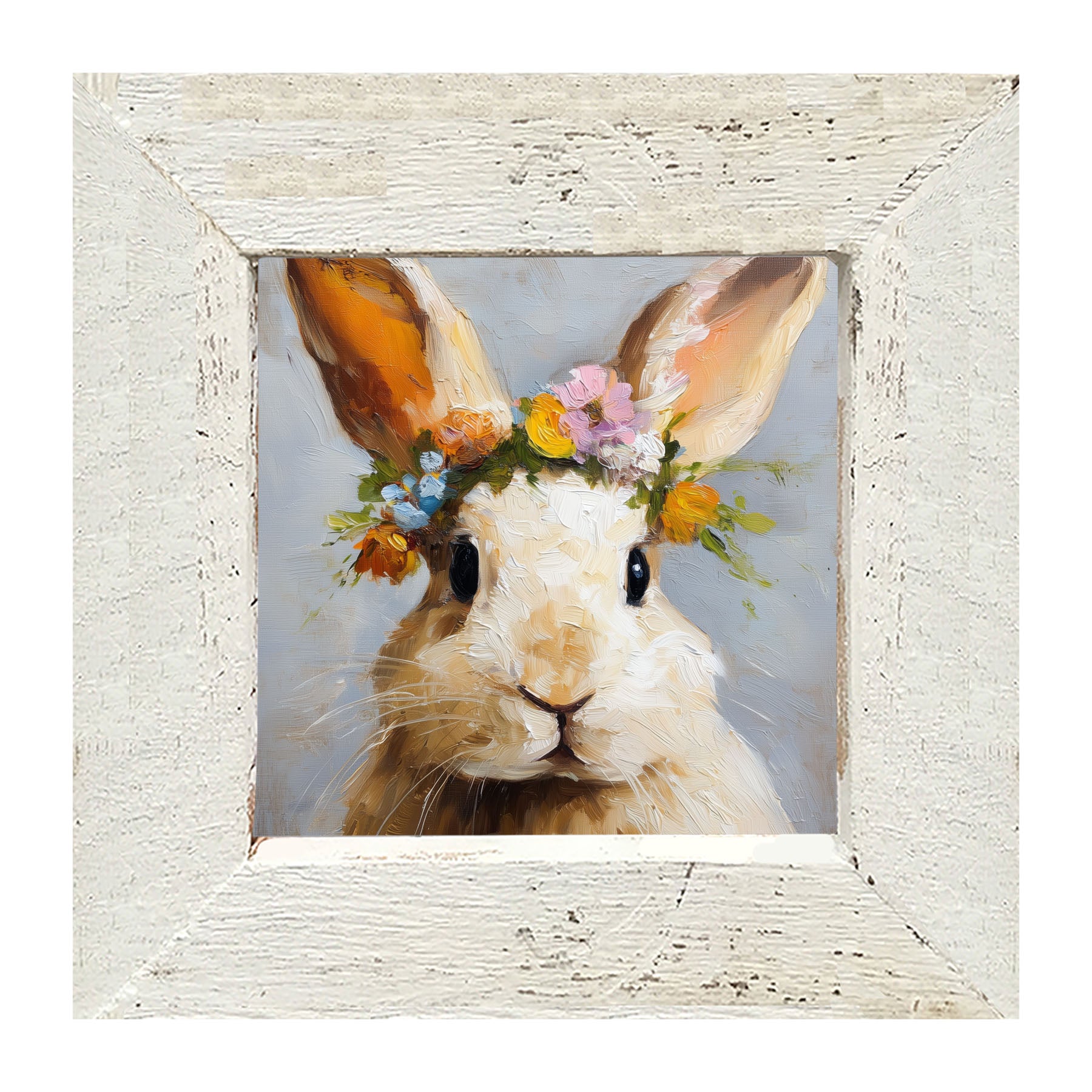 Spring Season Tan Bunny - Framed Art