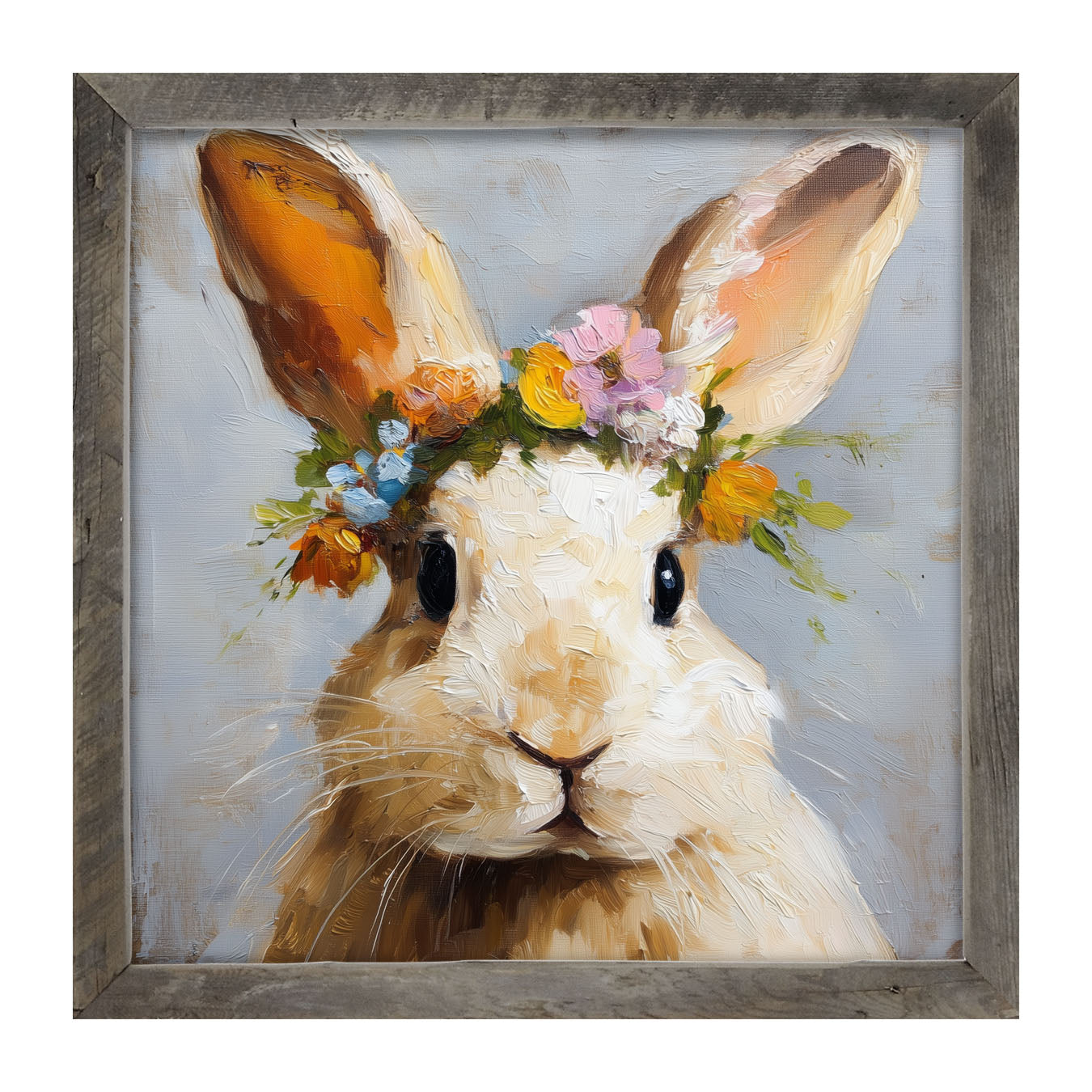 Spring Season Tan Bunny - Framed Art