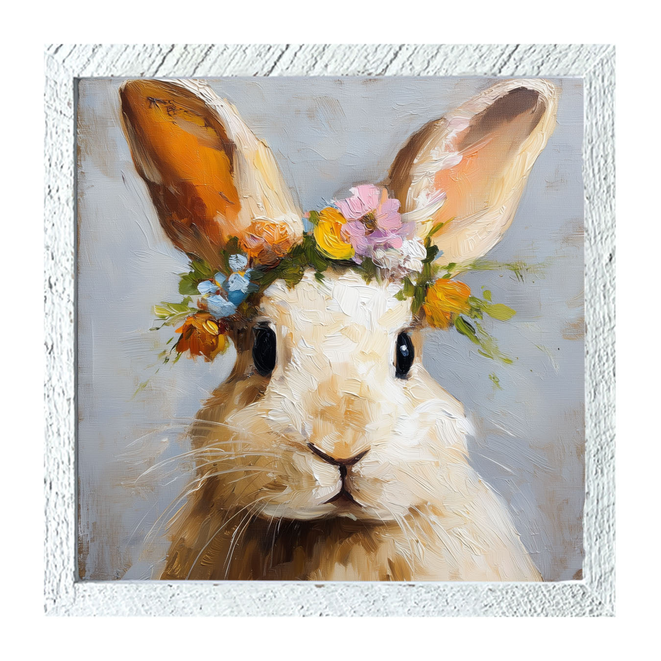 Spring Season Tan Bunny - Framed Art