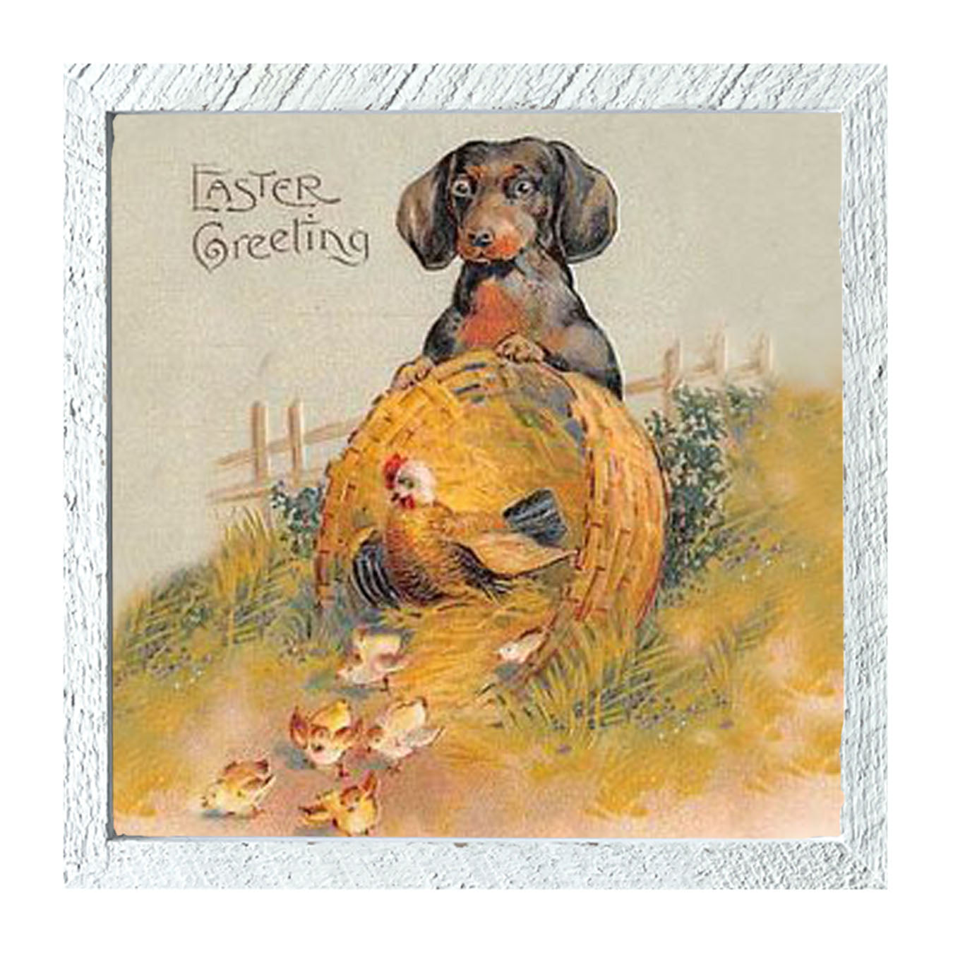 Dachshund with Baby Chicks - Framed art