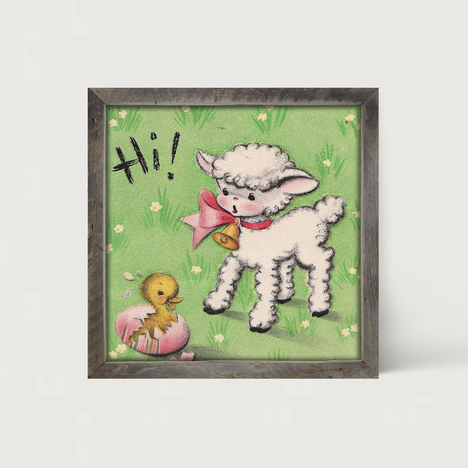 Hi! Lamb - Framed art