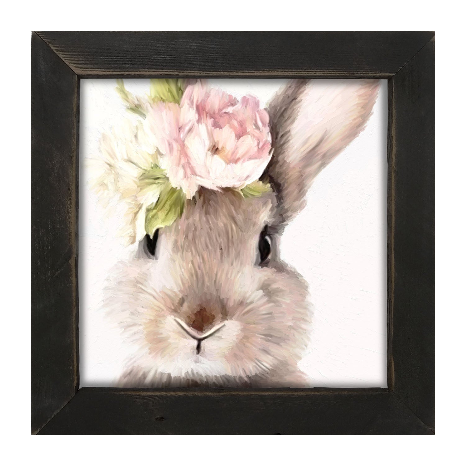 Bunny with Peonies - Framed art