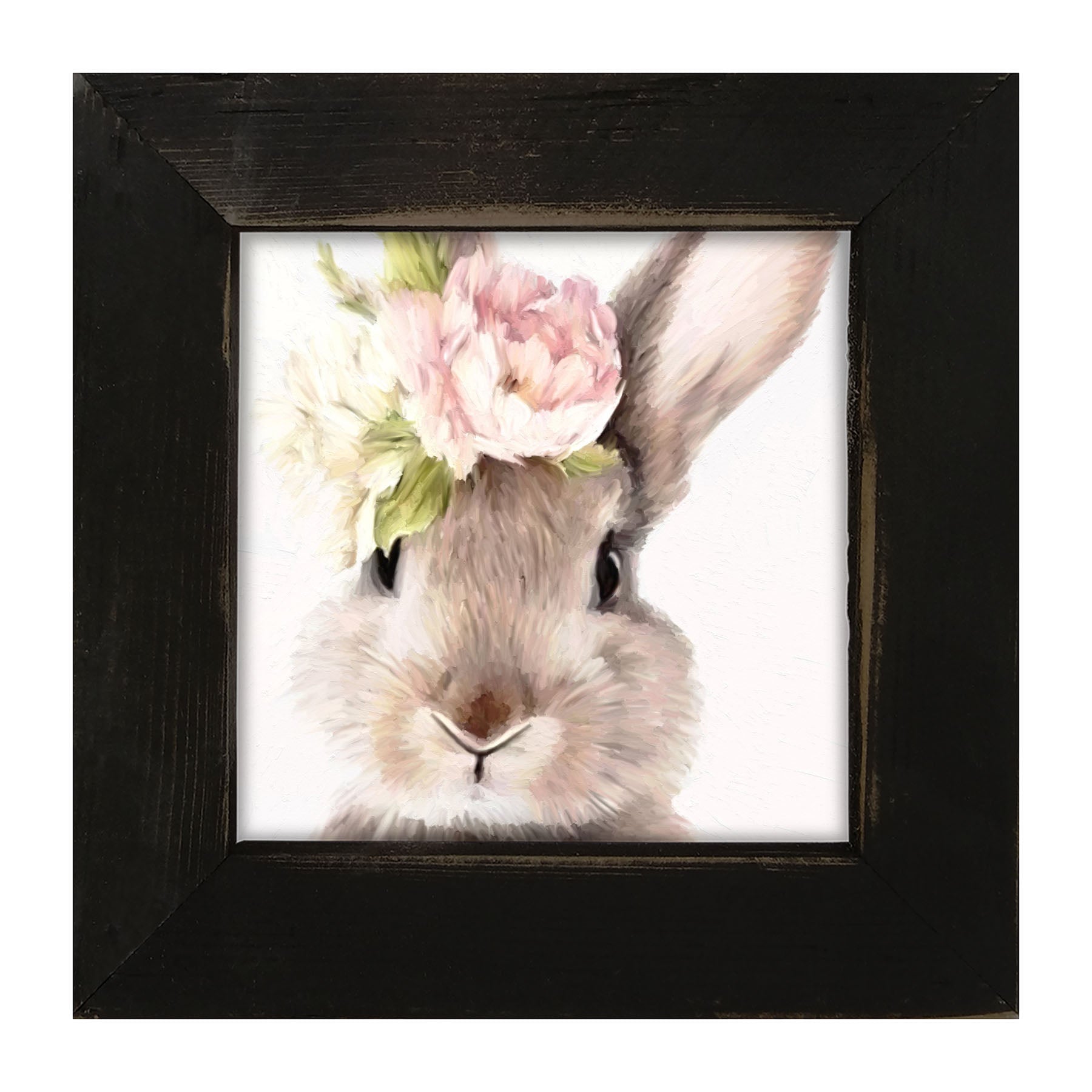 Bunny with Peonies - Framed art