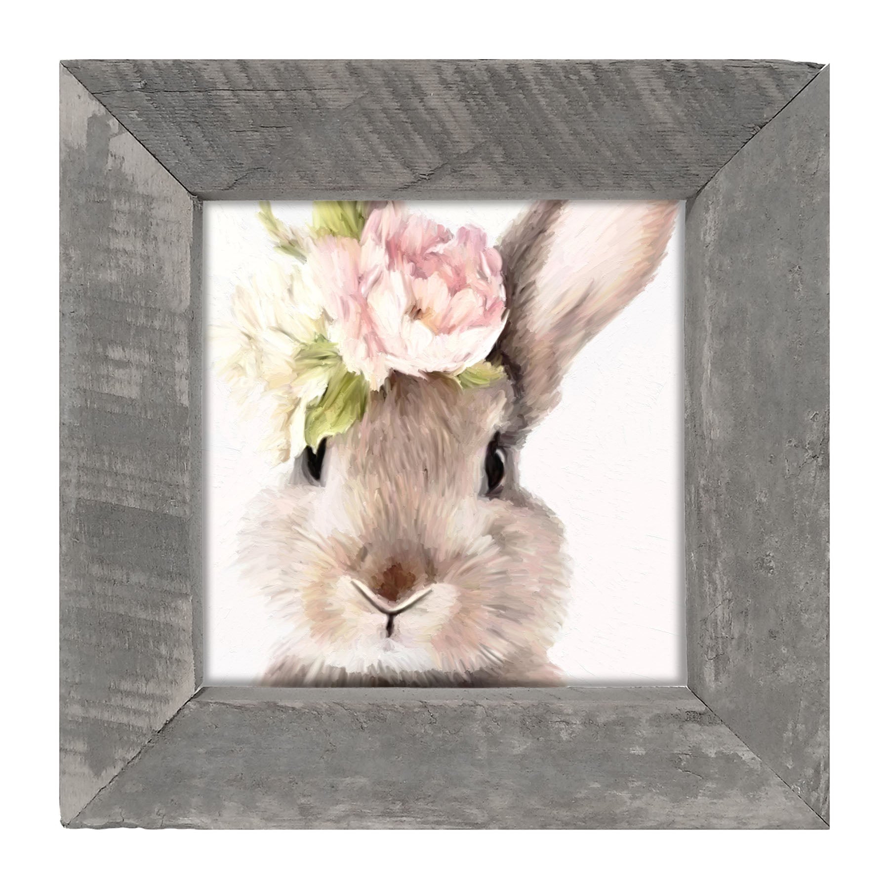 Bunny with Peonies - Framed art