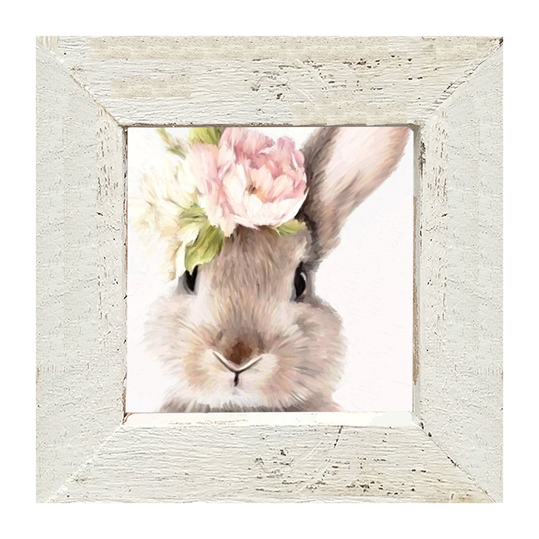 Bunny with Peonies - Framed art