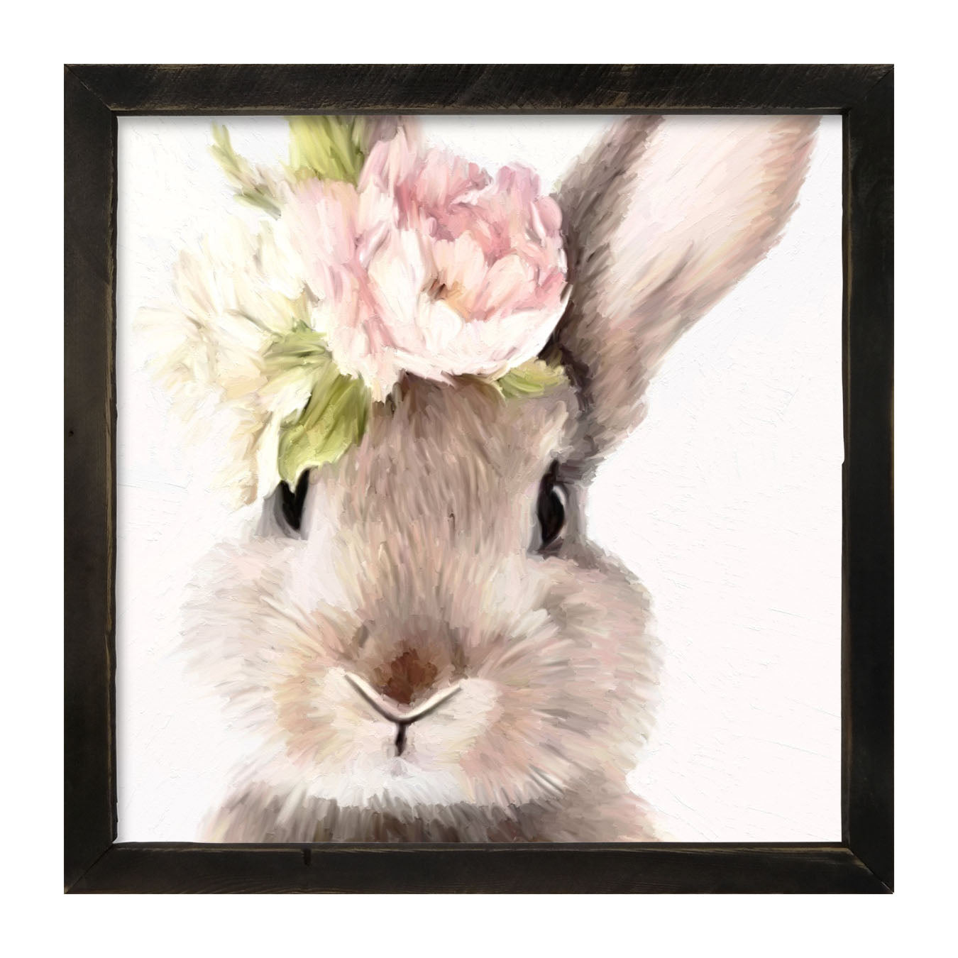 Bunny with Peonies - Framed art