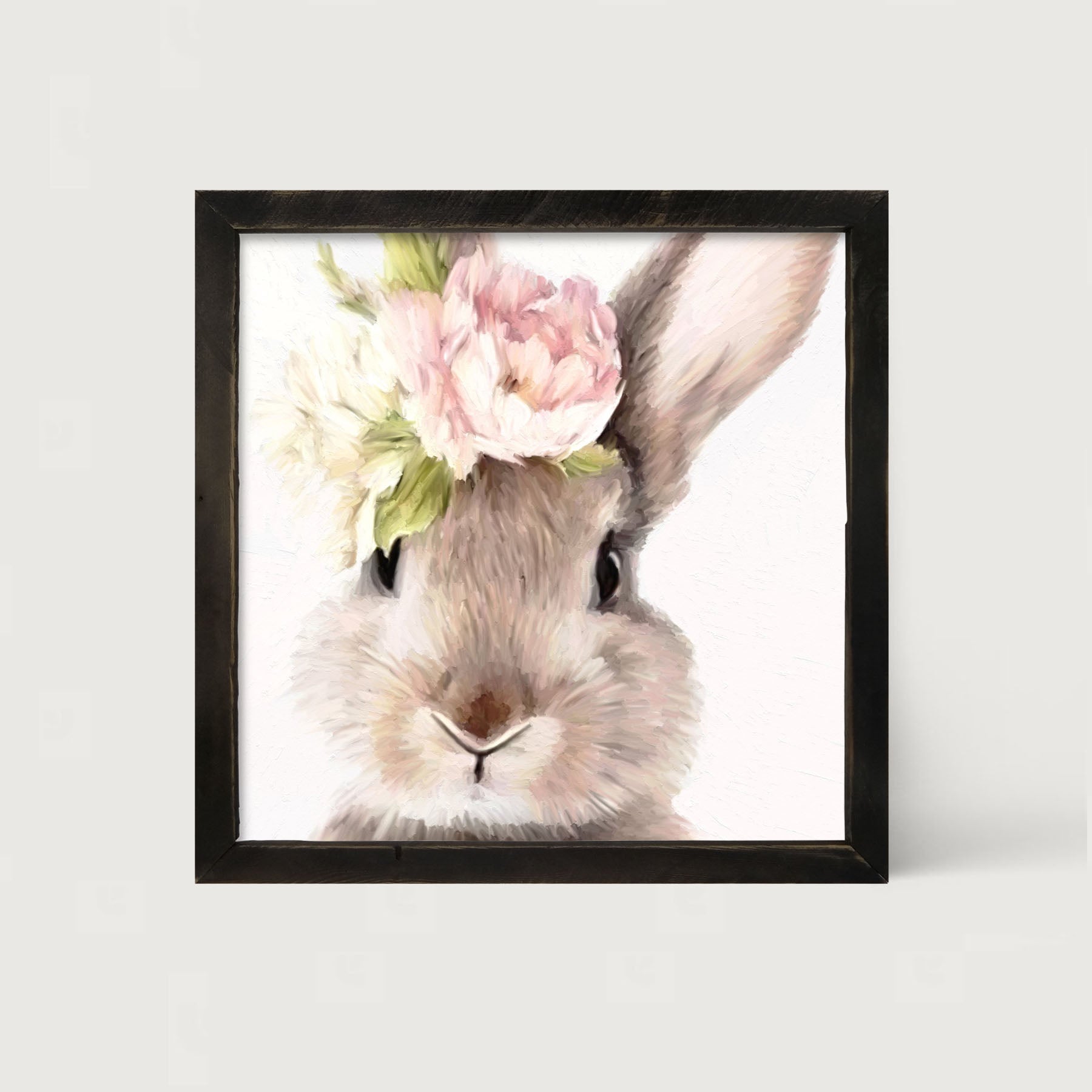 Bunny with Peonies - Framed art