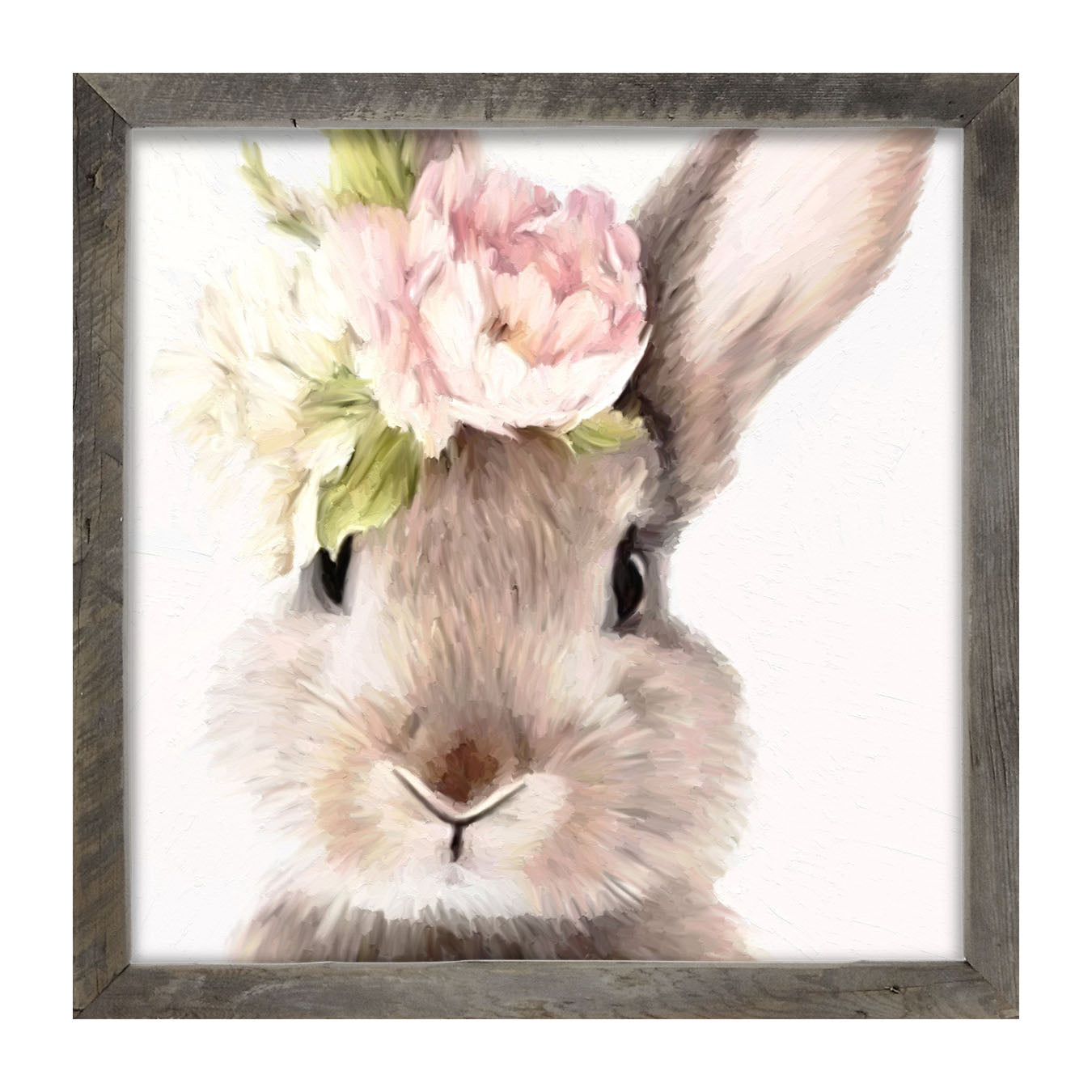 Bunny with Peonies - Framed art