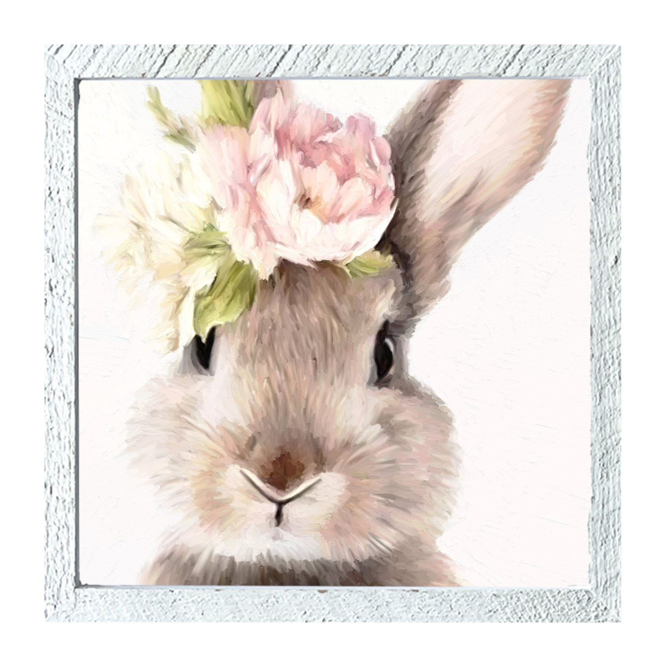 Bunny with Peonies - Framed art