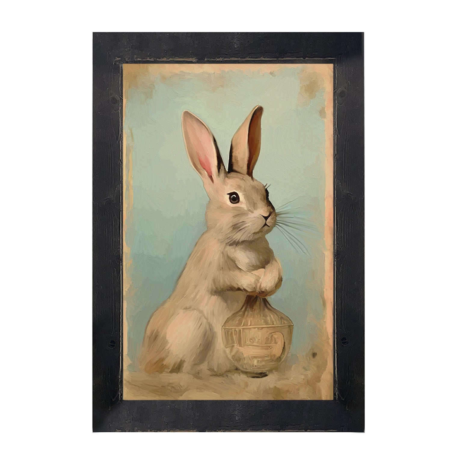 Pastel bunny with vase