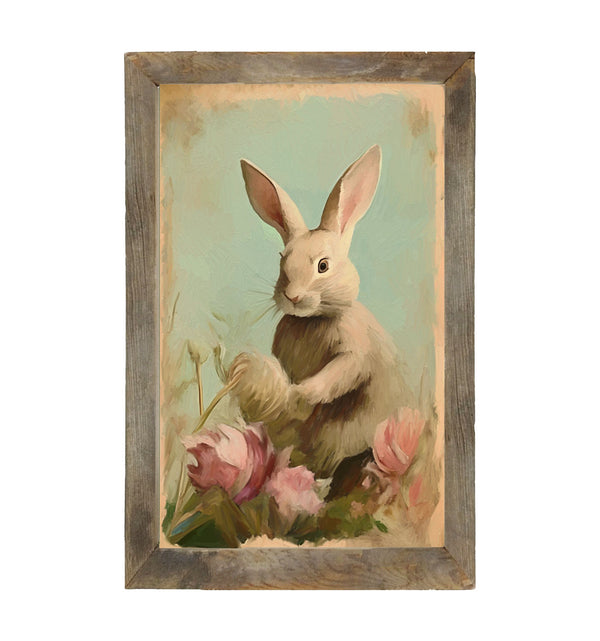 Pastel bunny in field