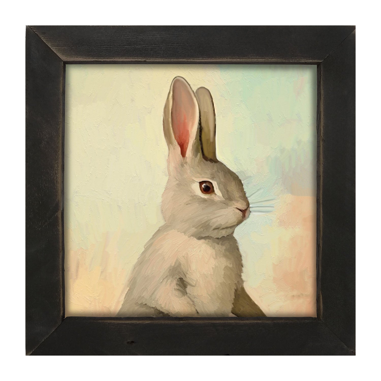 Pastel bunny posing - Framed art