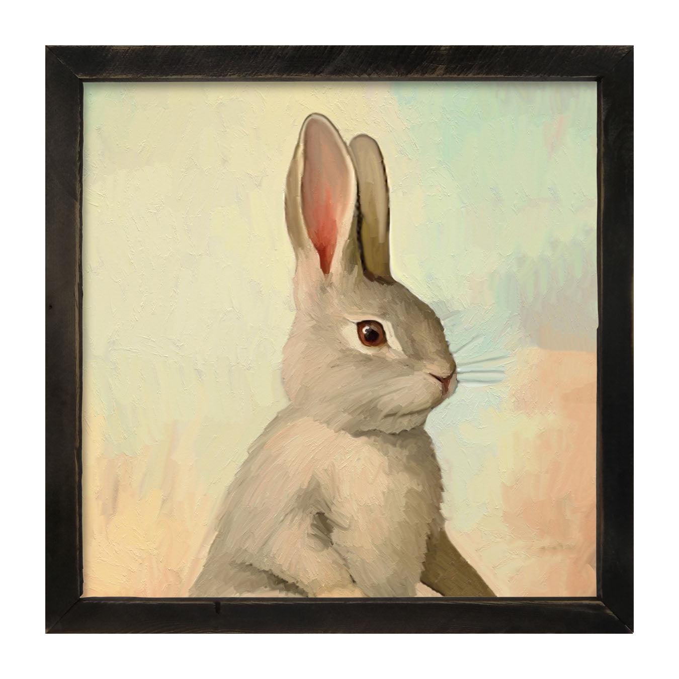 Pastel bunny posing - Framed art