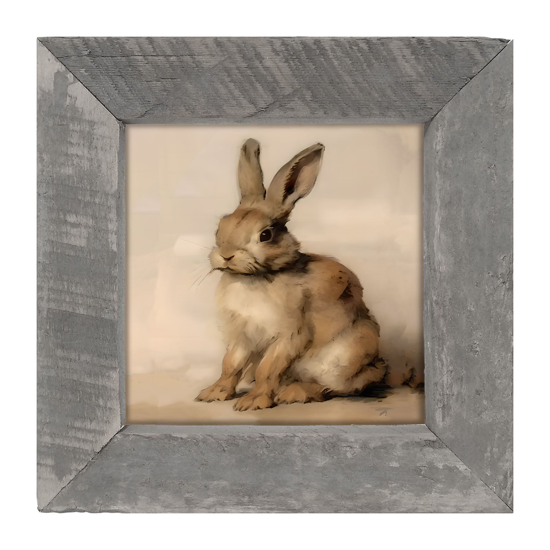 Sitting bunny L - Framed art