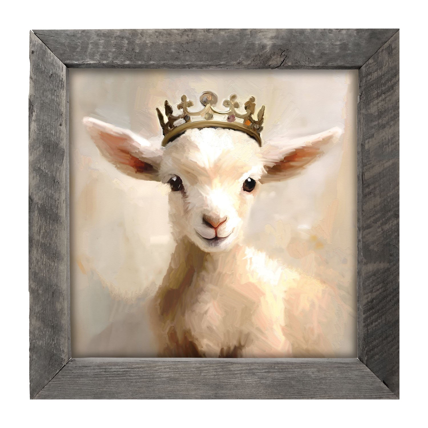Crown on a Little Lamb - Framed art