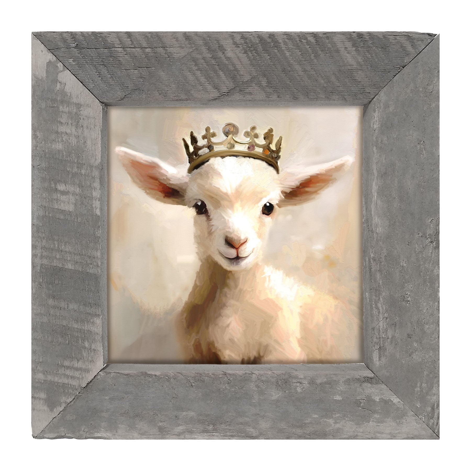 Crown on a Little Lamb - Framed art