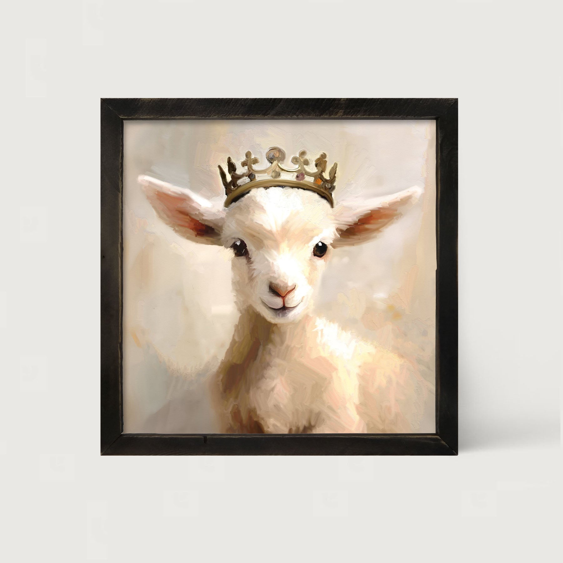Crown on a Little Lamb - Framed art