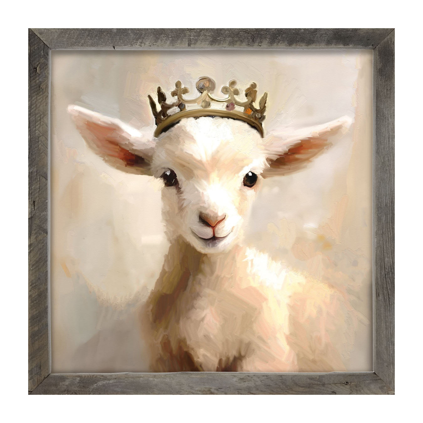 Crown on a Little Lamb - Framed art