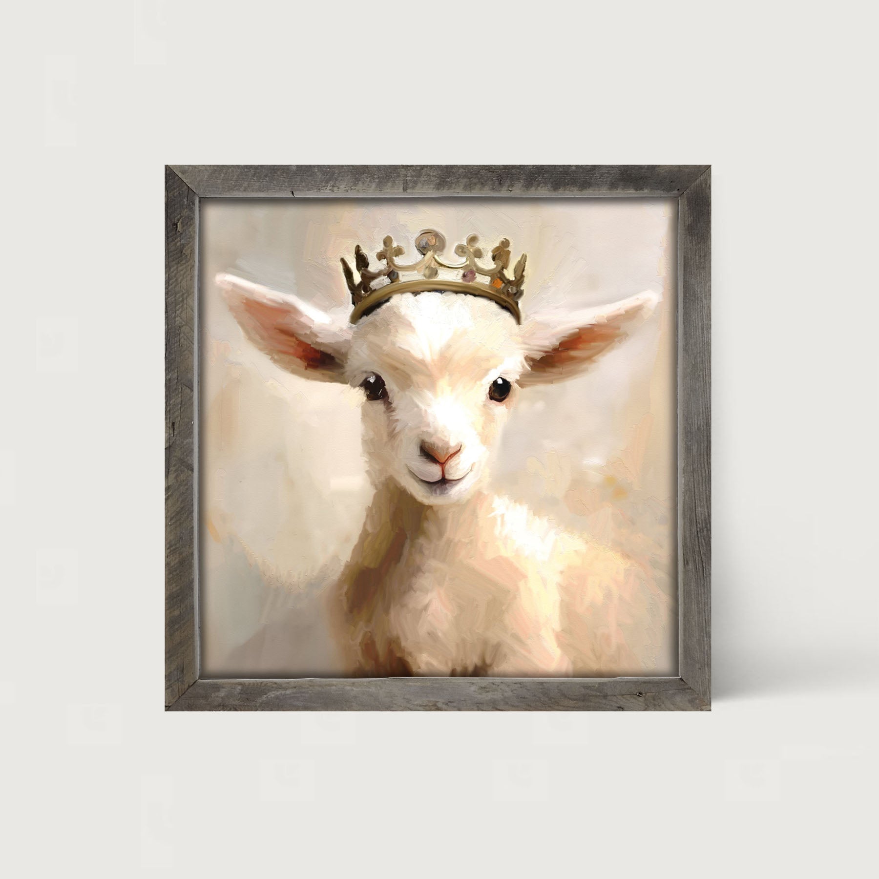Crown on a Little Lamb - Framed art