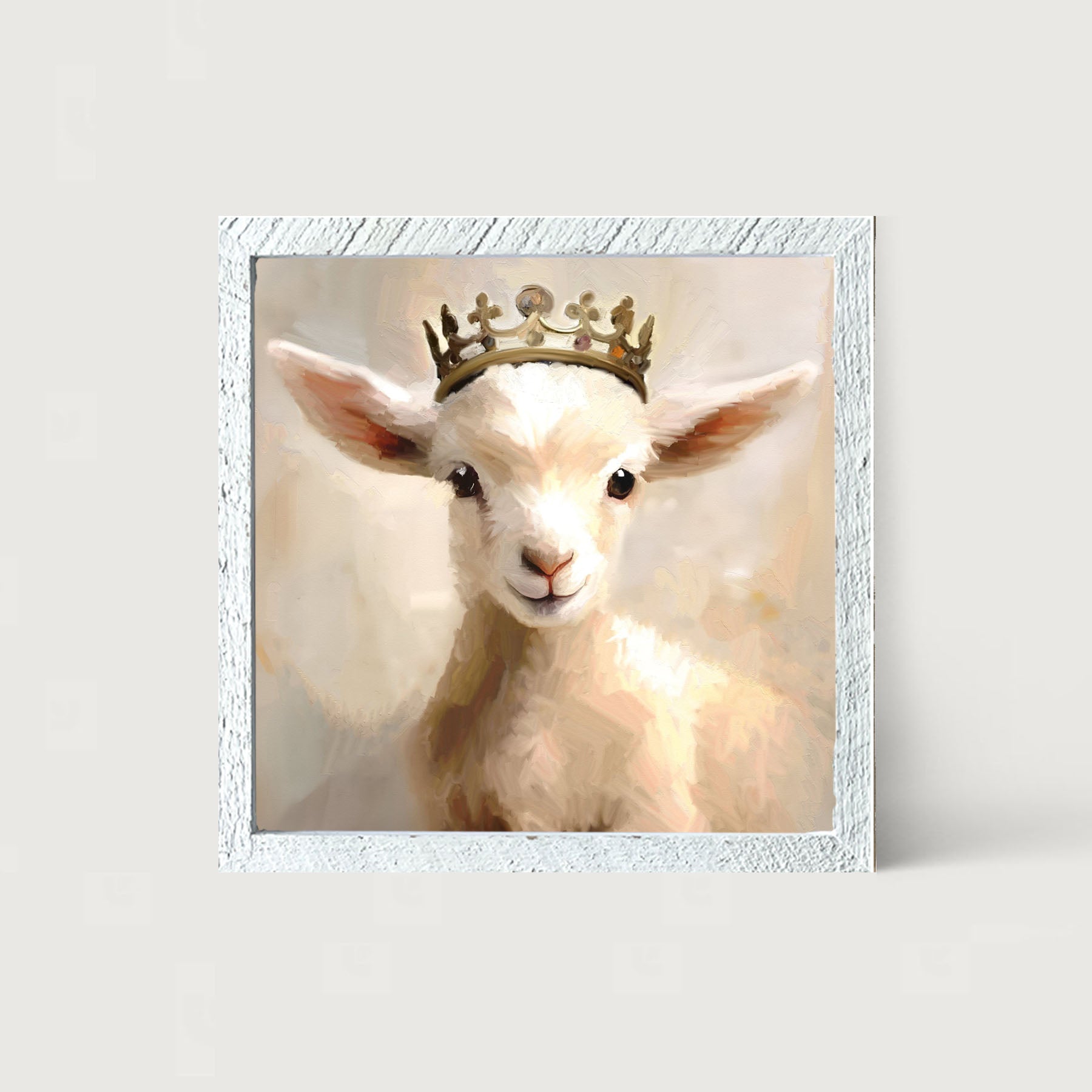 Crown on a Little Lamb - Framed art