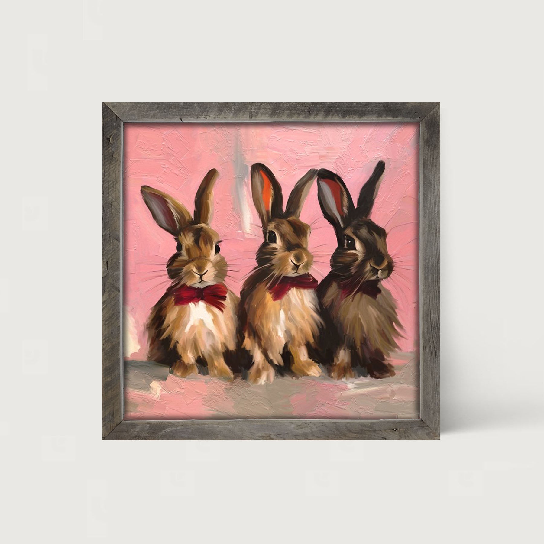 Bunnies in Bows - Framed Art