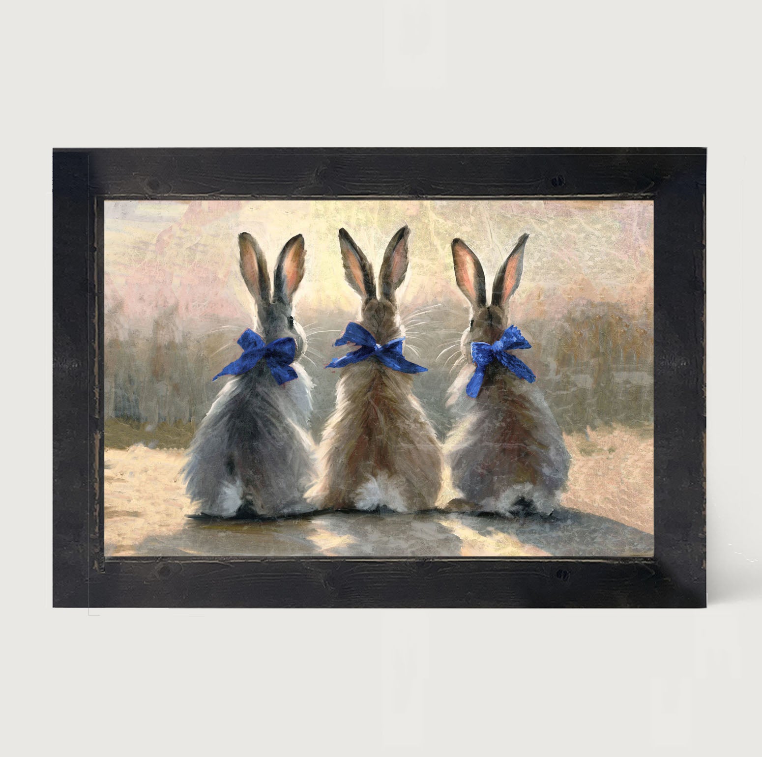 Bunnies with Blue Bows