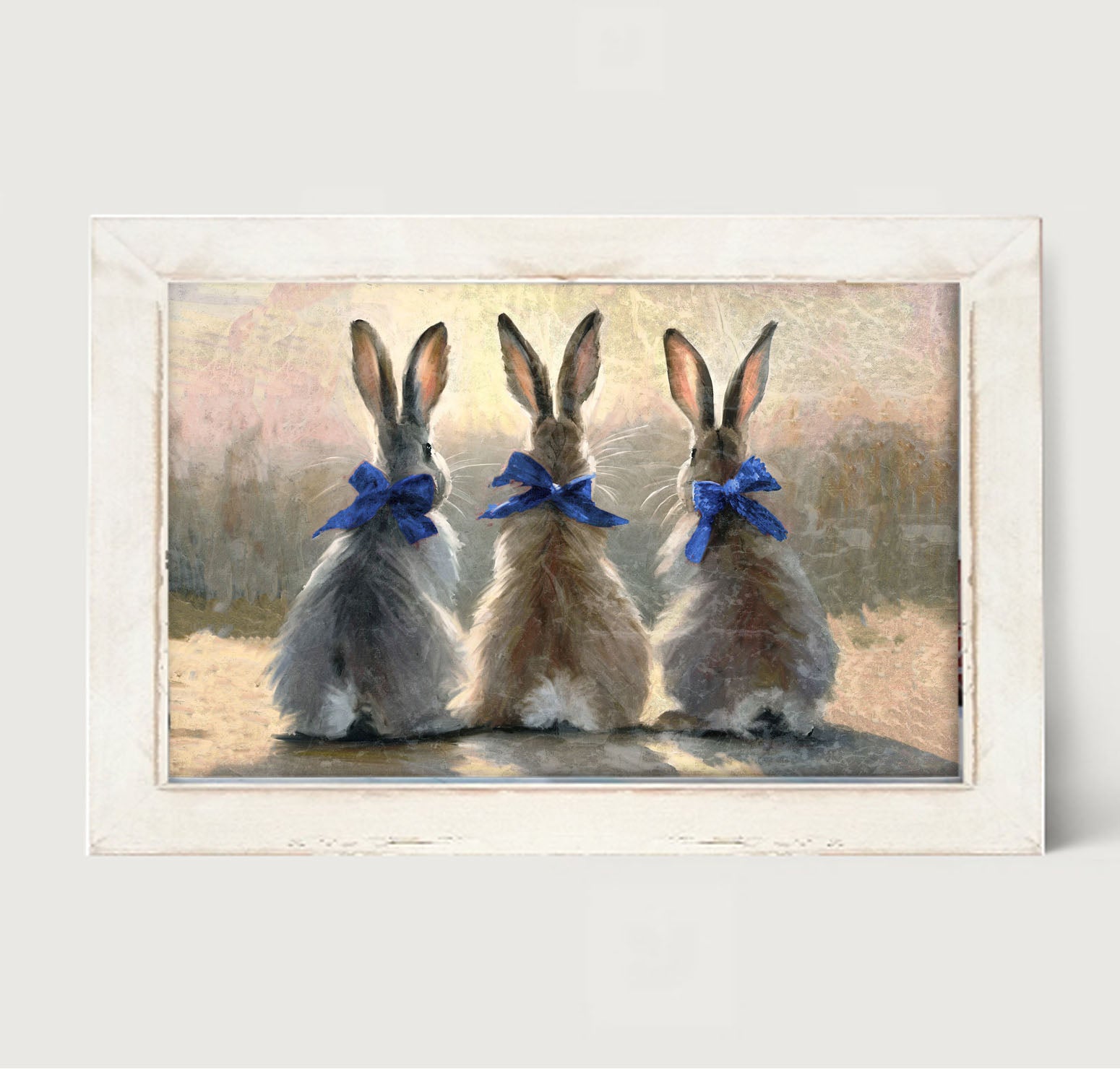 Bunnies with Blue Bows