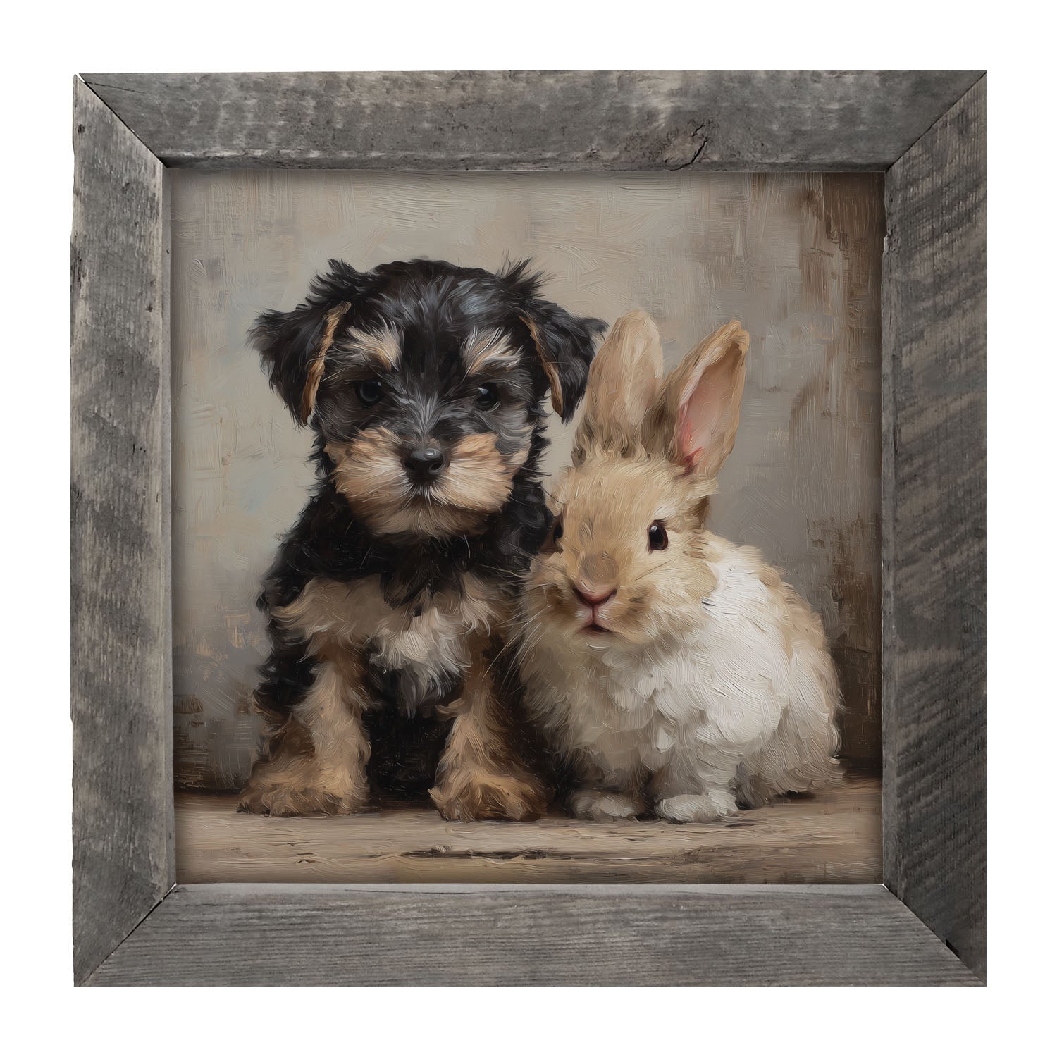 Dog and Rabbit - Framed Art