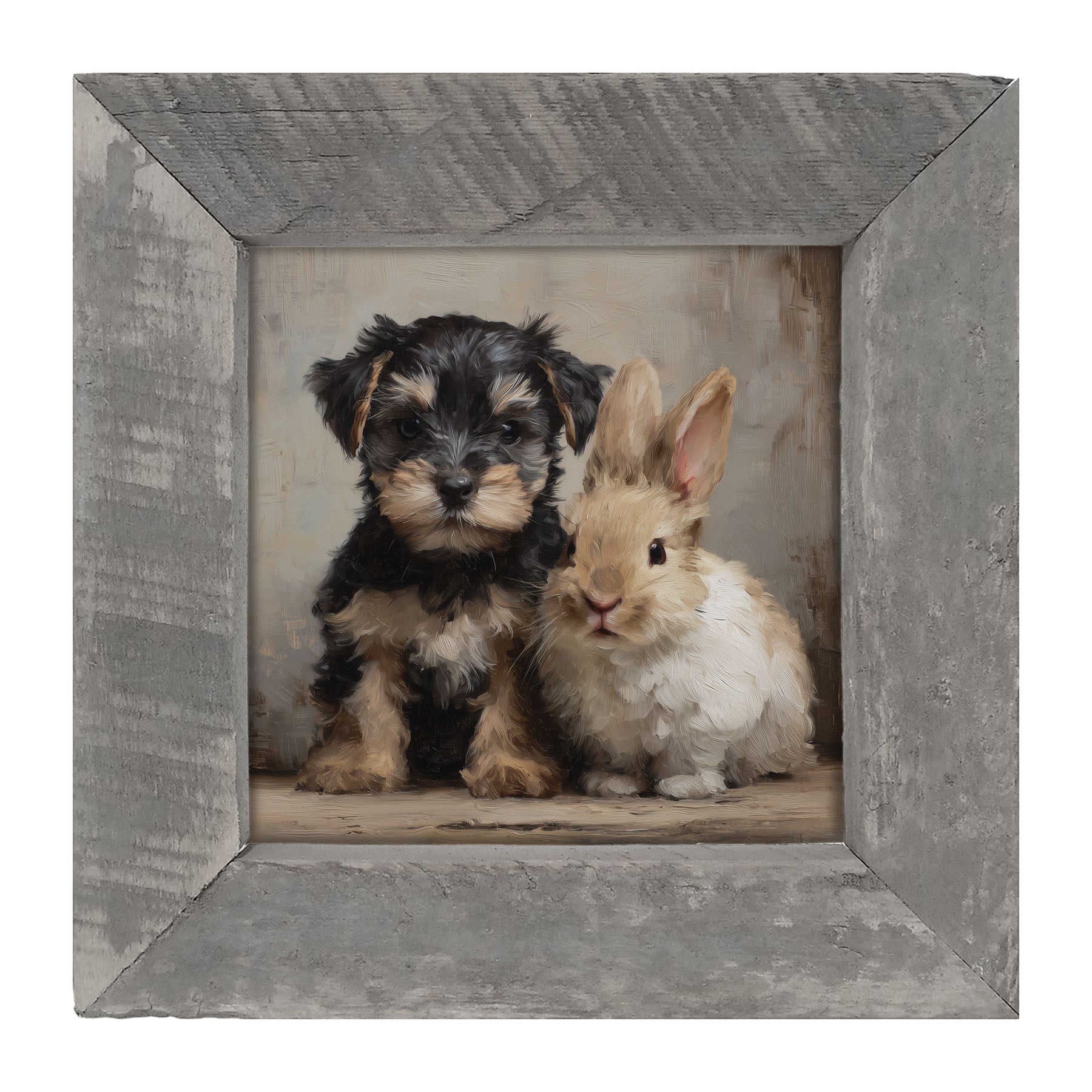 Dog and Rabbit - Framed Art