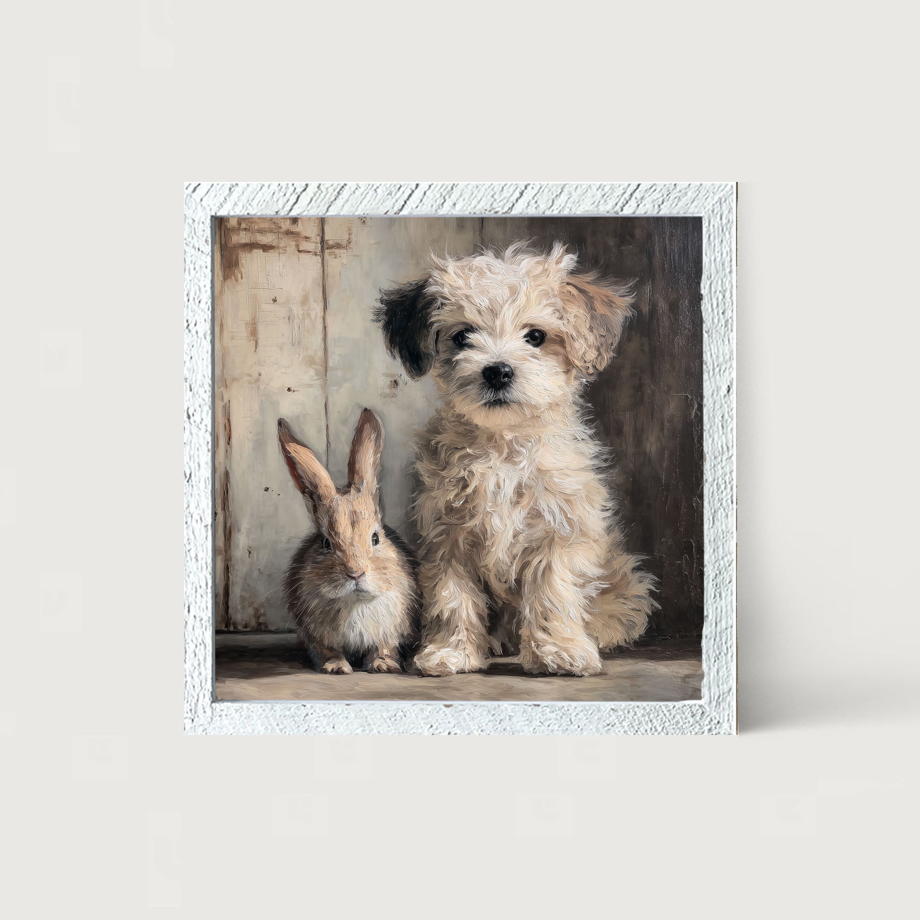 Dog Posing with Bunny