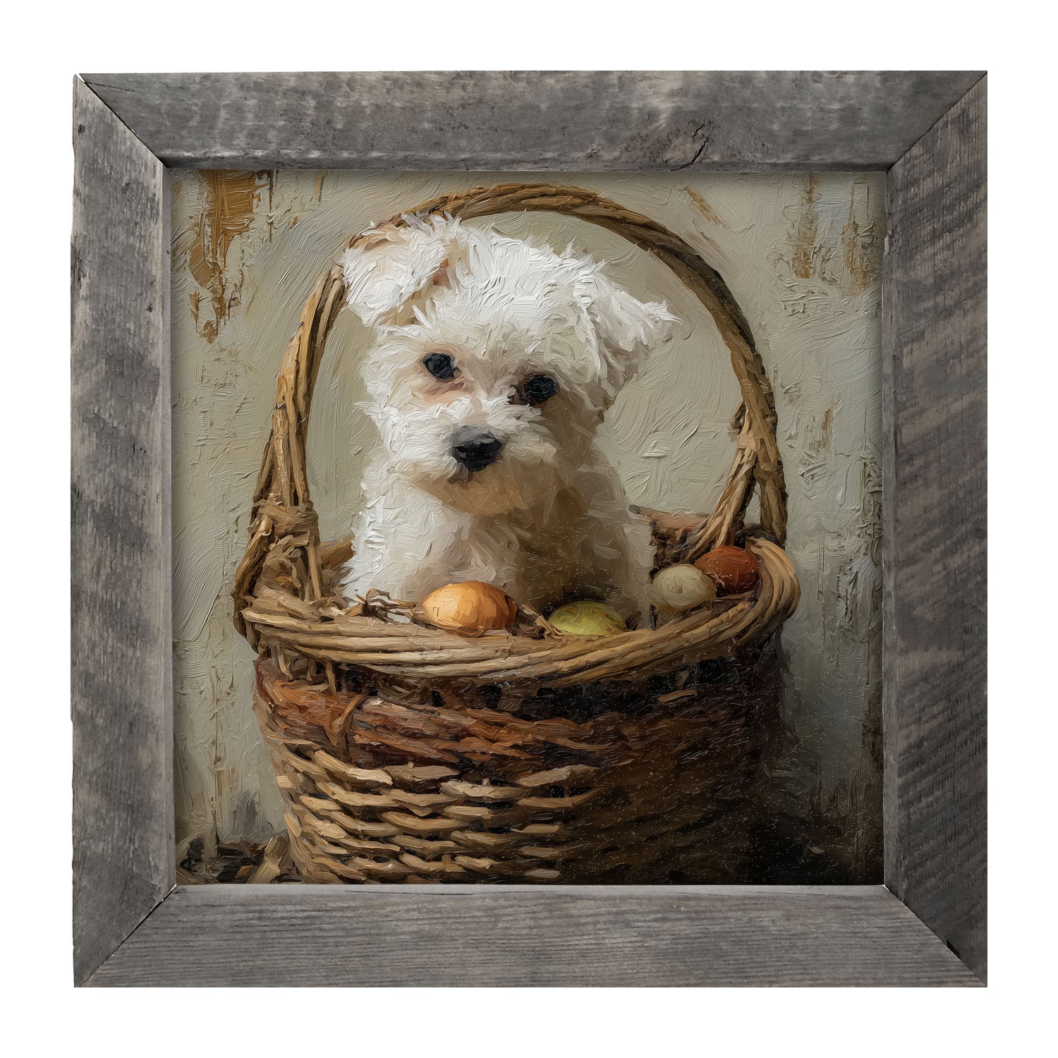 Easter Basket - Puppy - Framed Art
