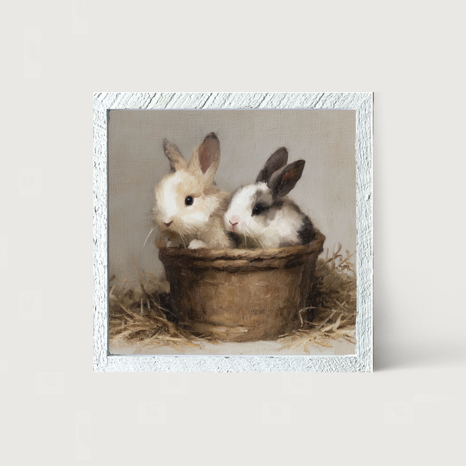 Easter Basket - Two Bunnies