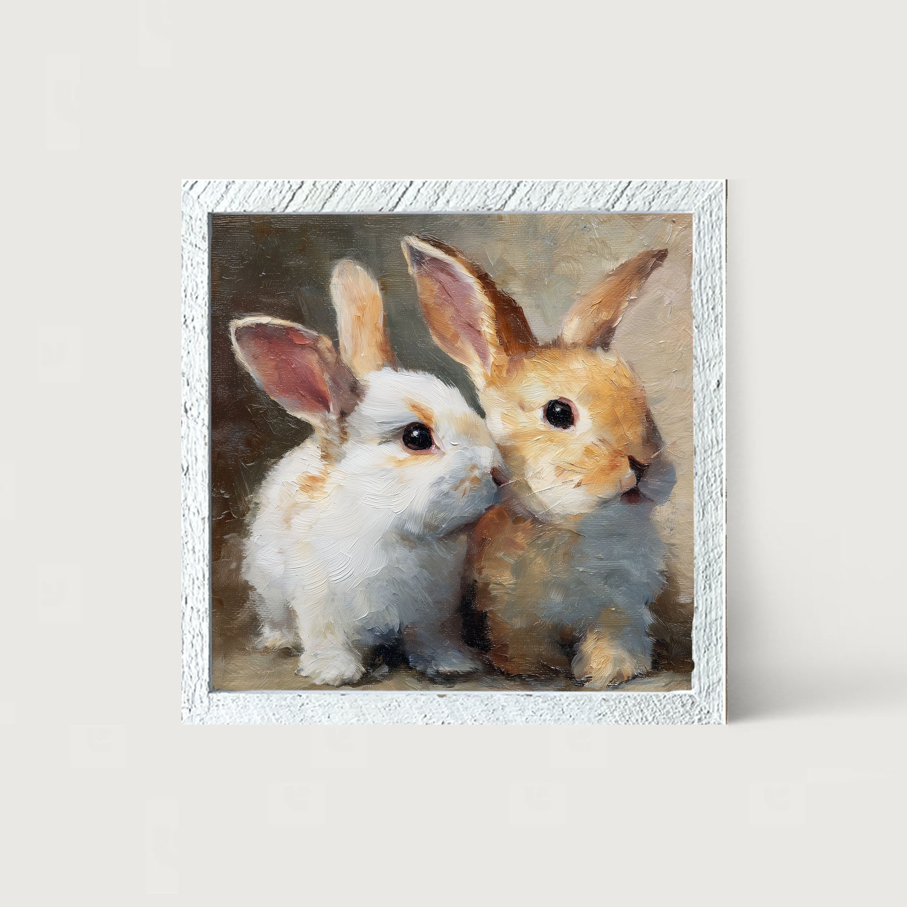 Two Cute Bunnies - Framed Art