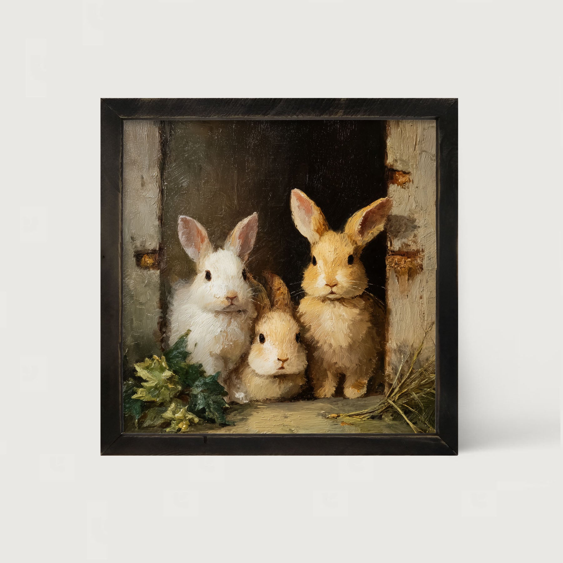 Three Rabbits in Doorway
