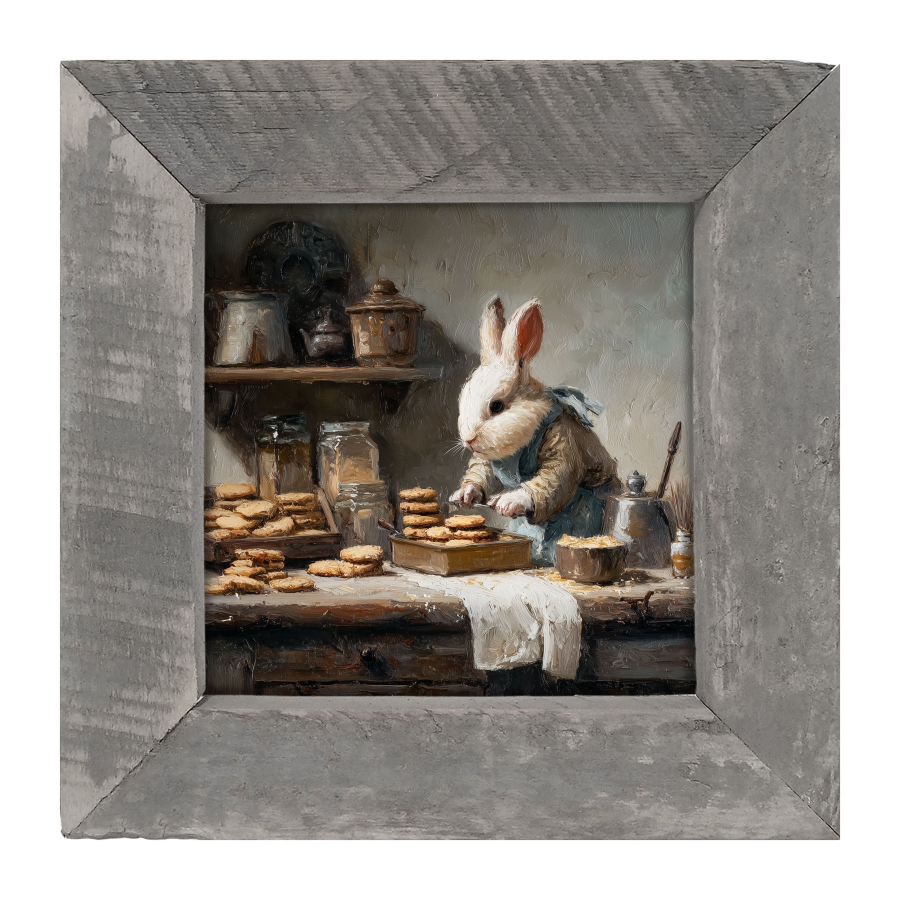Bunny Baking Cookies - Framed Art