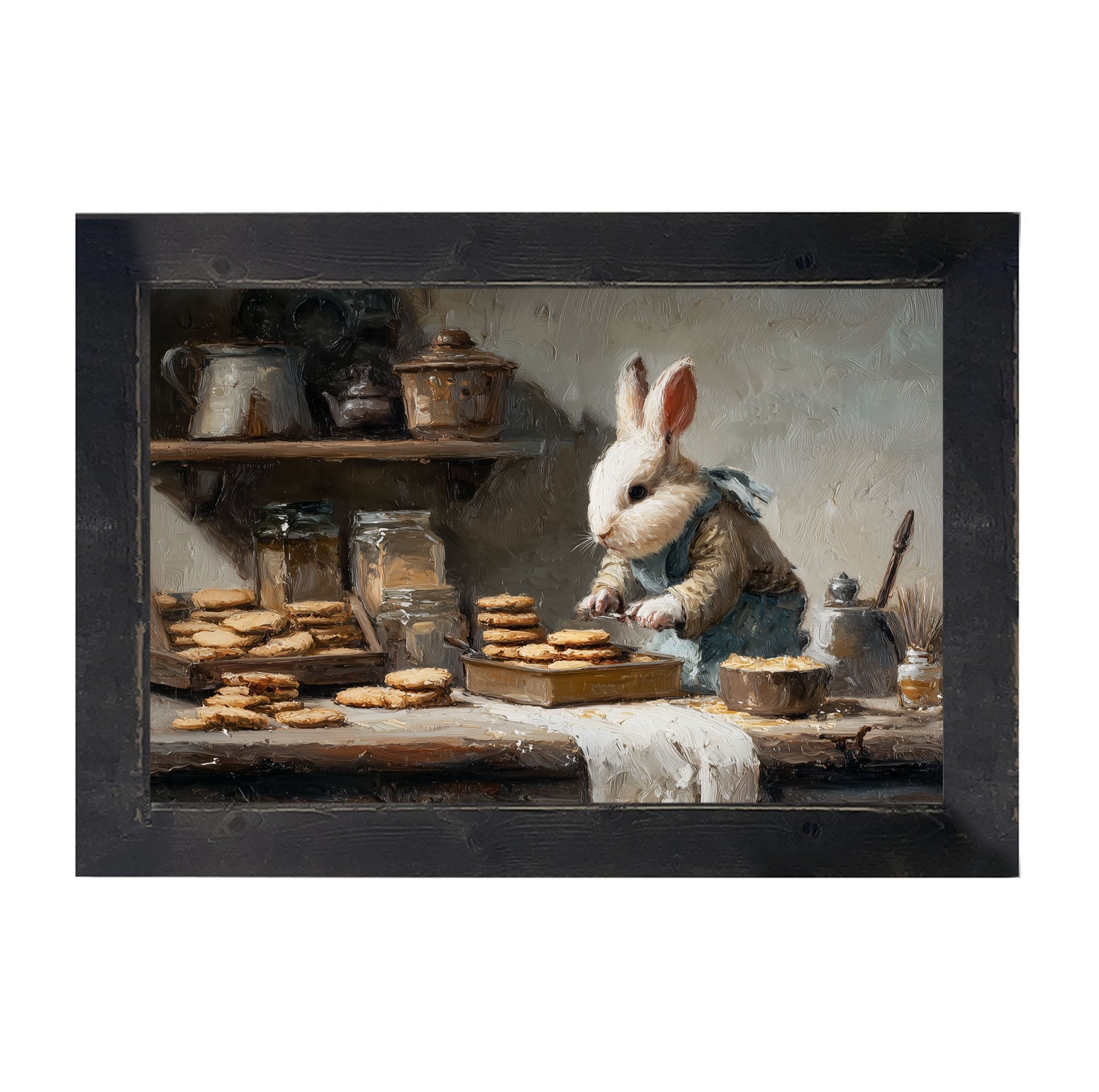 Bunny Baking Cookies - Framed Art