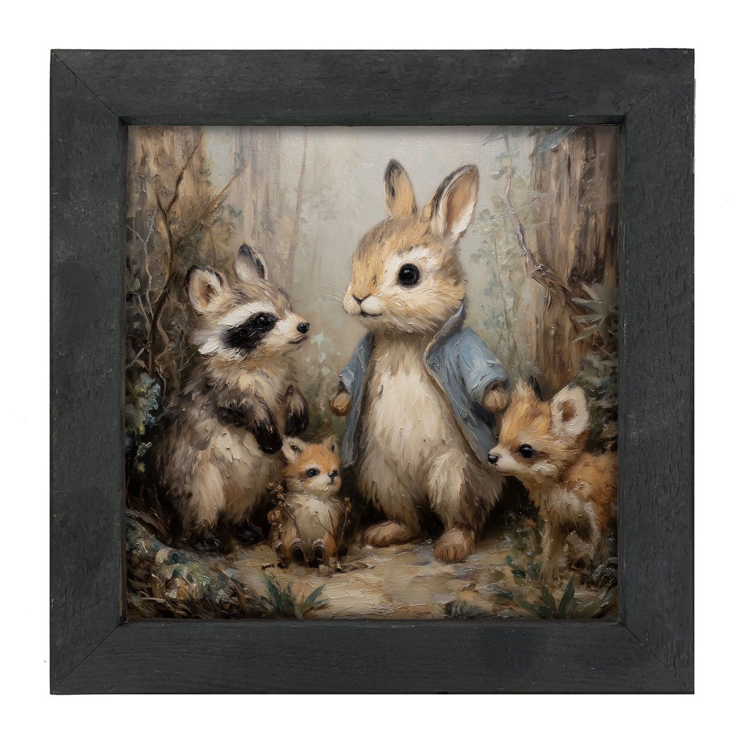 Bunny with his Buddies - Framed Art